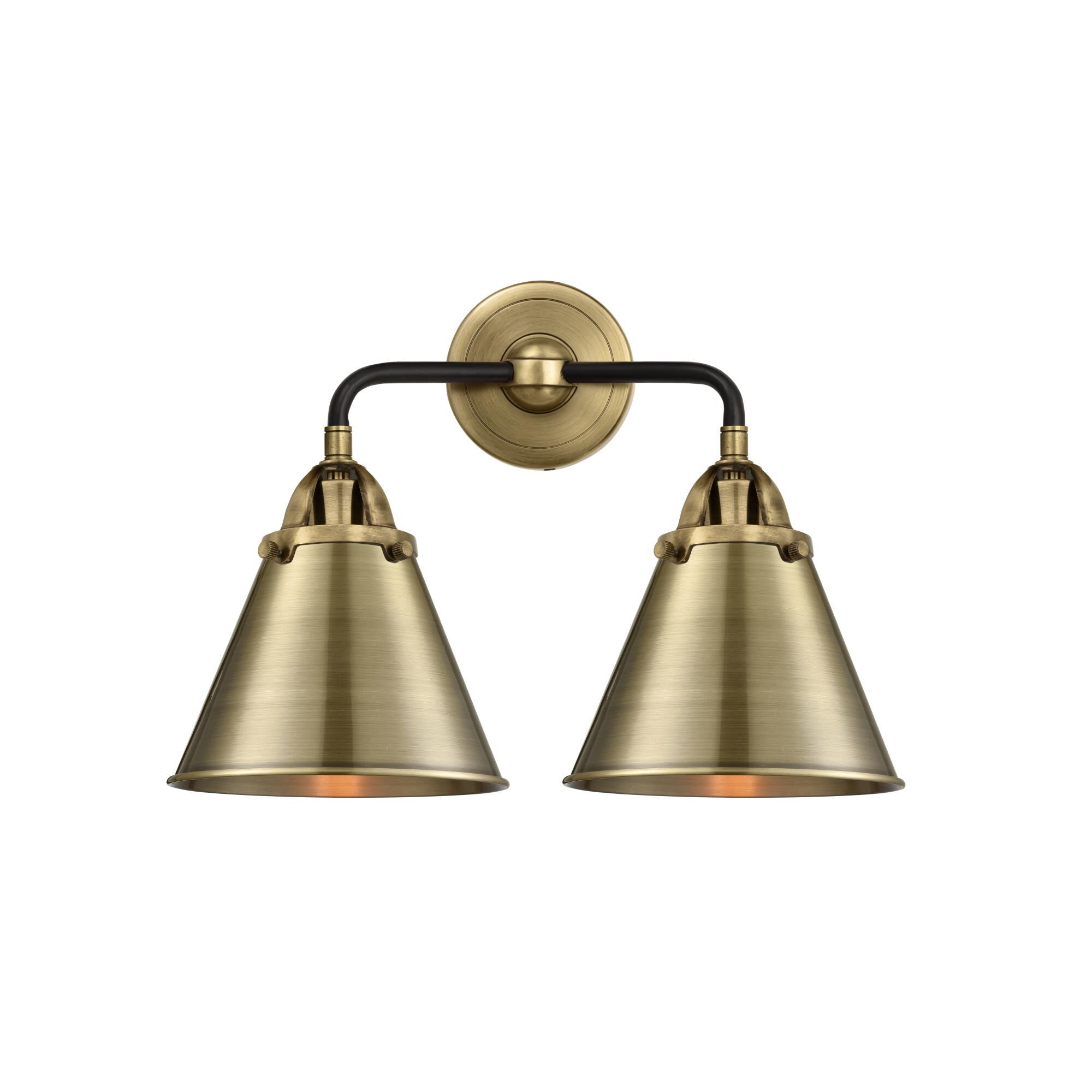Shown in Black Antique Brass finish and No Glass glass and Antique Brass Appalachian shade