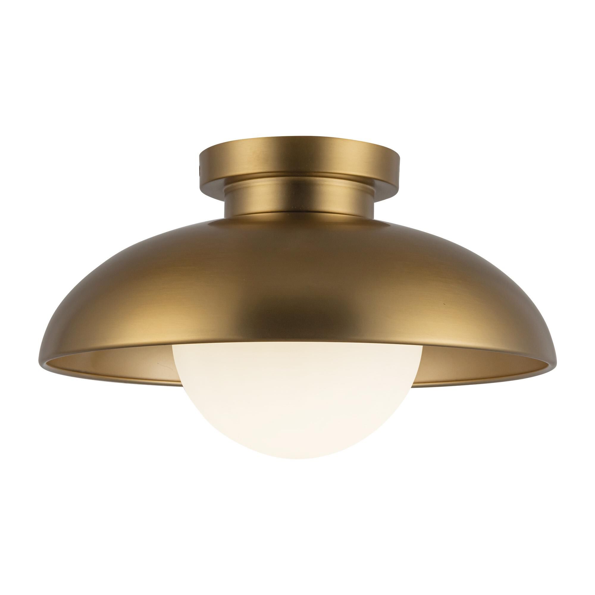 Shown in Aged Gold finish and Opal Matte glass