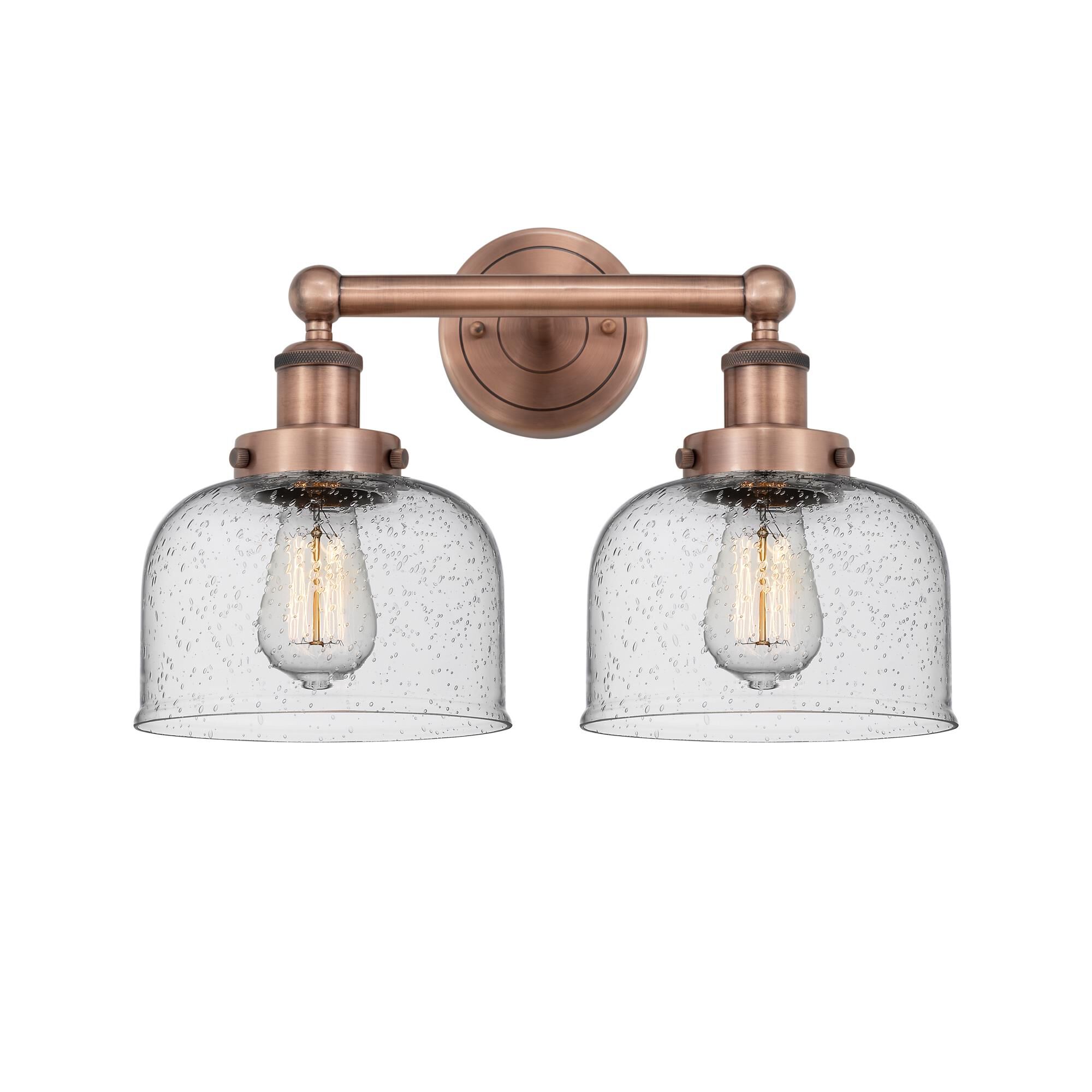 Shown in Antique Copper finish and Seedy glass