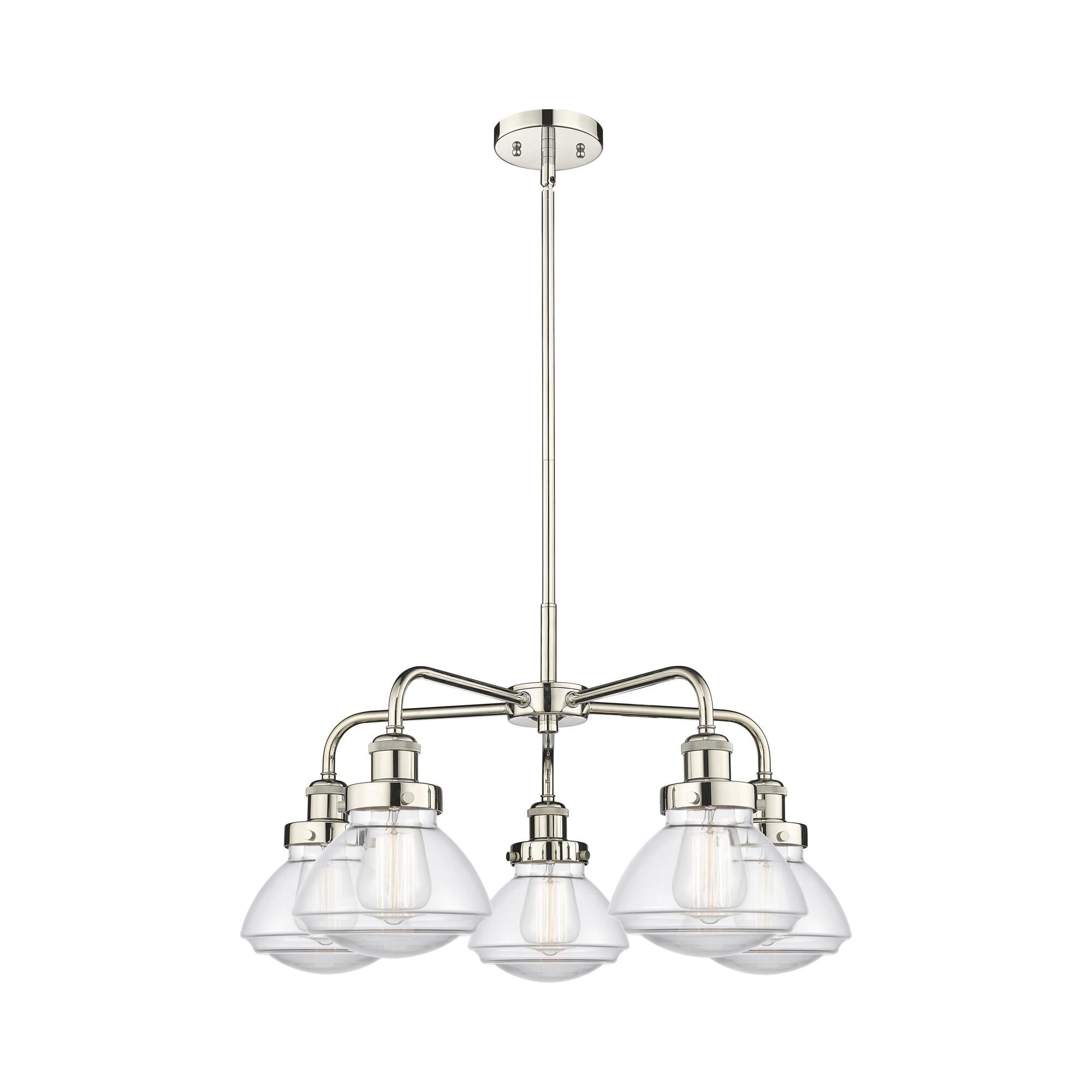 Shown in Polished Nickel finish and Clear glass