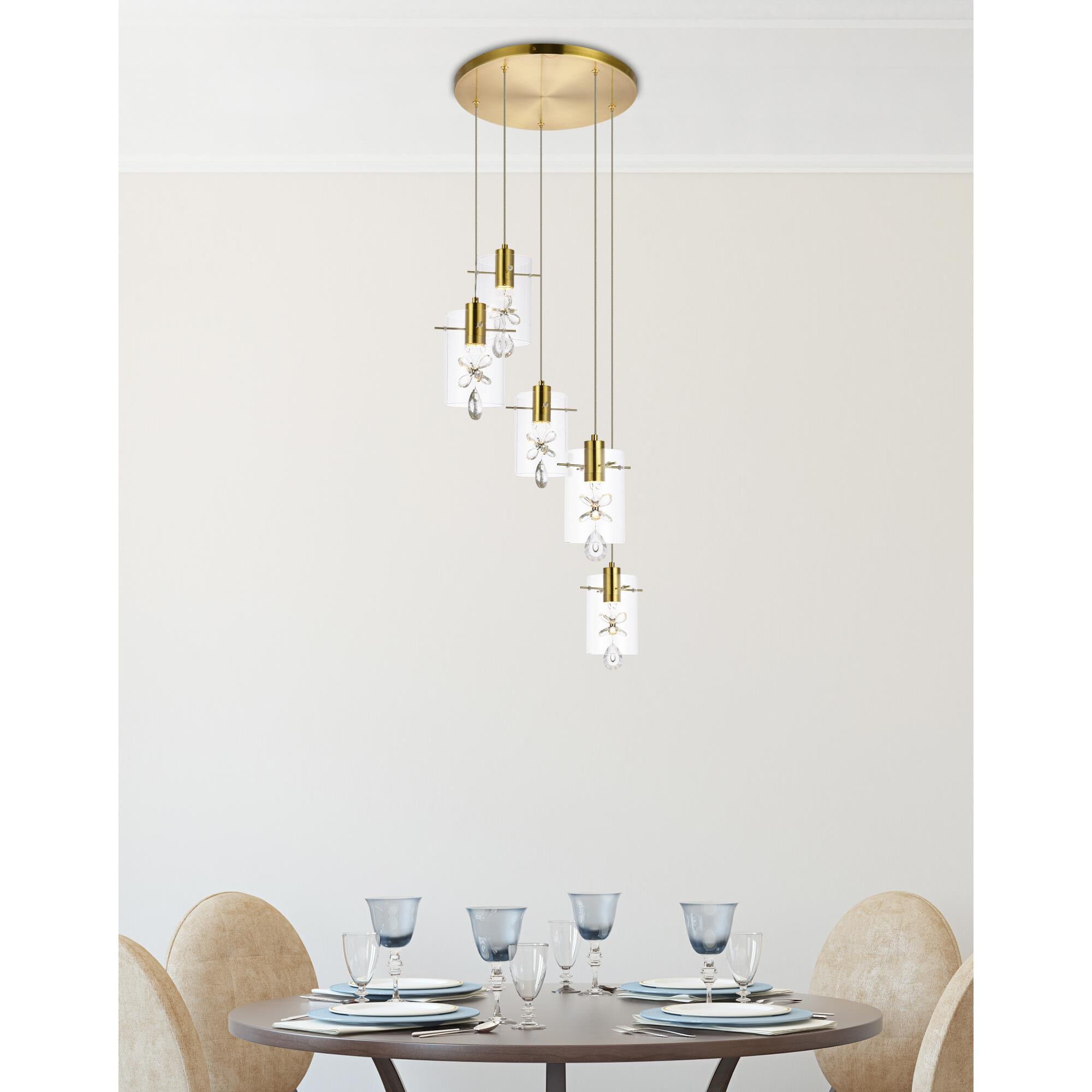 Shown in Gold finish and Clear Royal Cut crystal