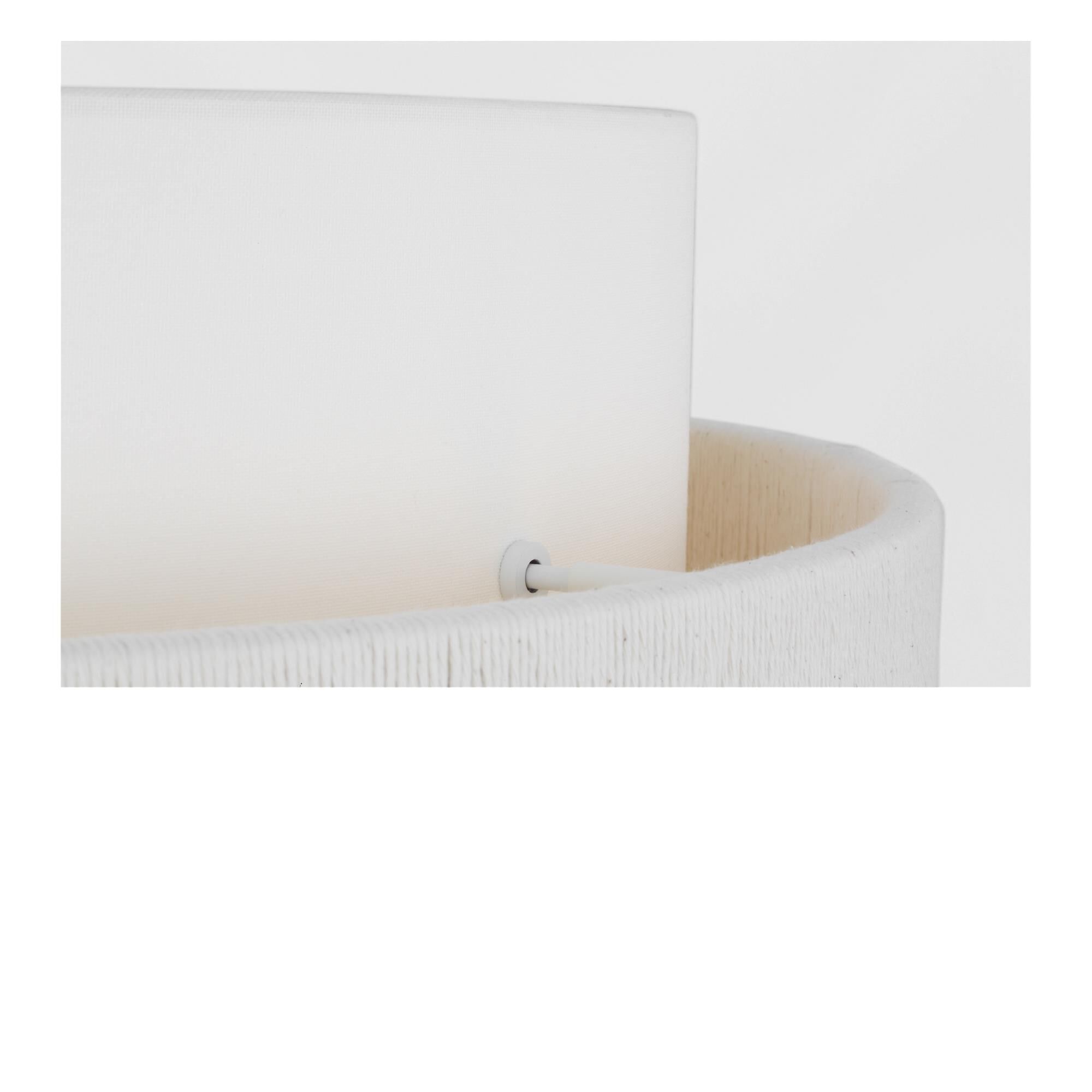 Shown in Gild finish and White Linen Fabric shade