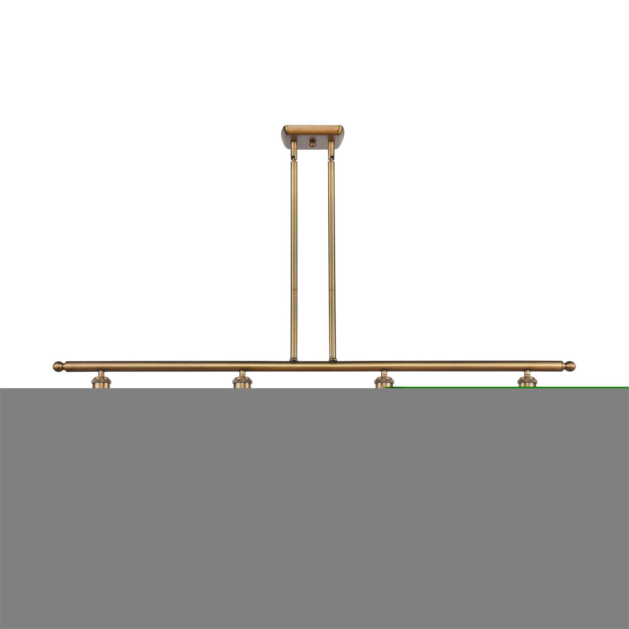 Shown in Brushed Brass finish and Natural shade