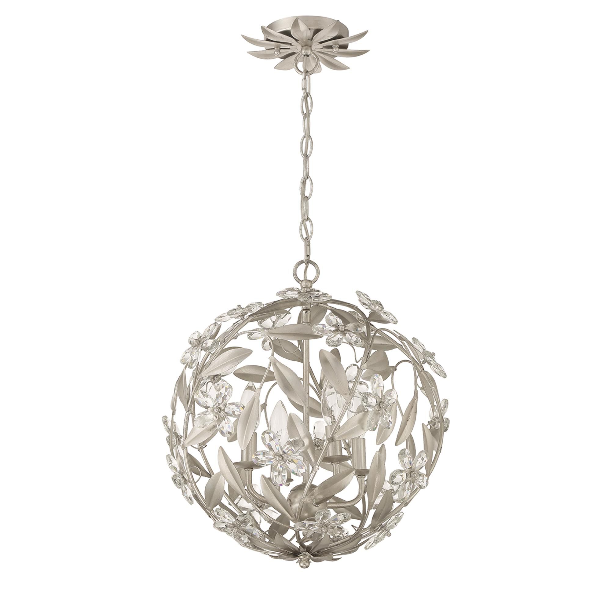 Shown in Antique Silver finish and Hand Cut crystal