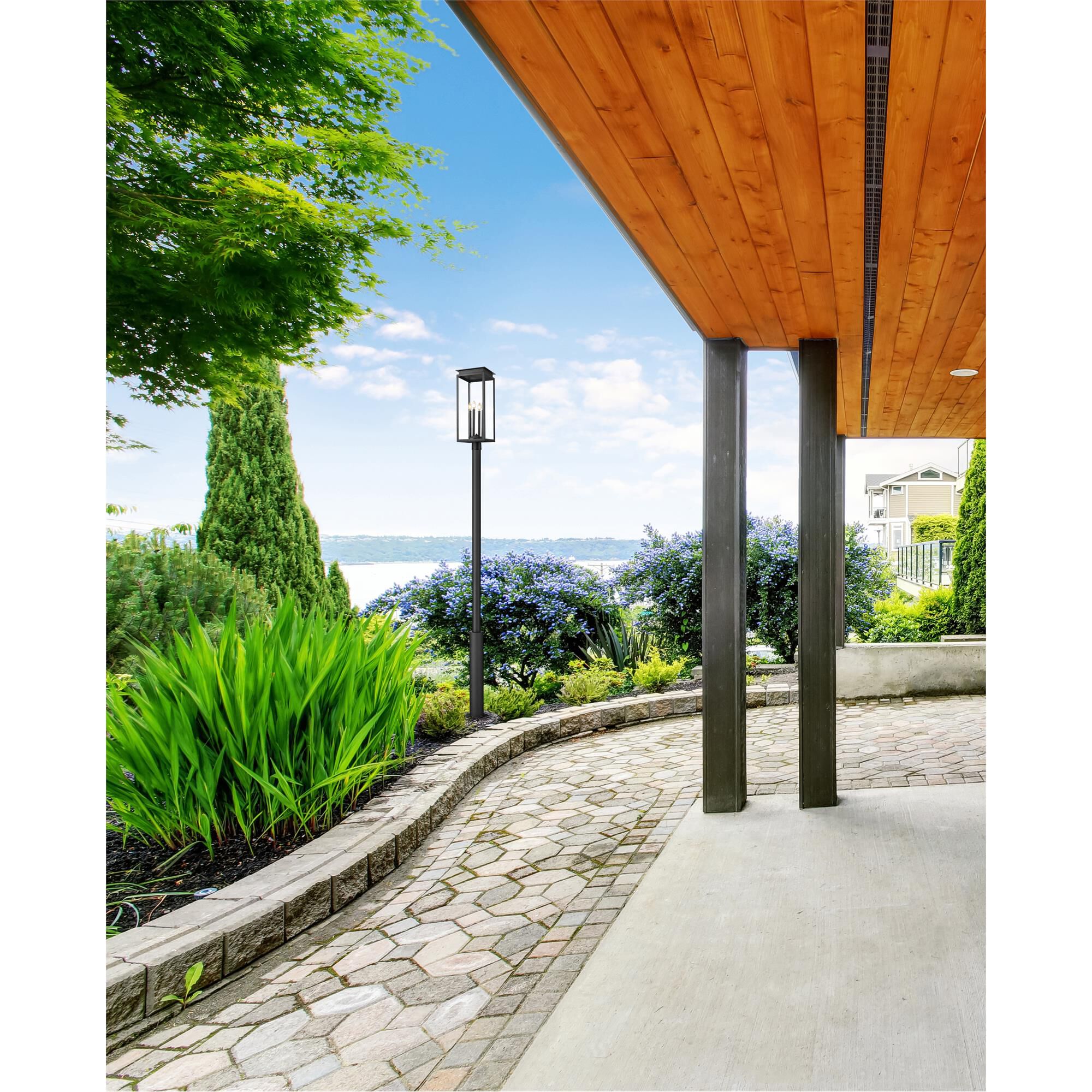 Shown in Black finish and Clear glass and Clear shade