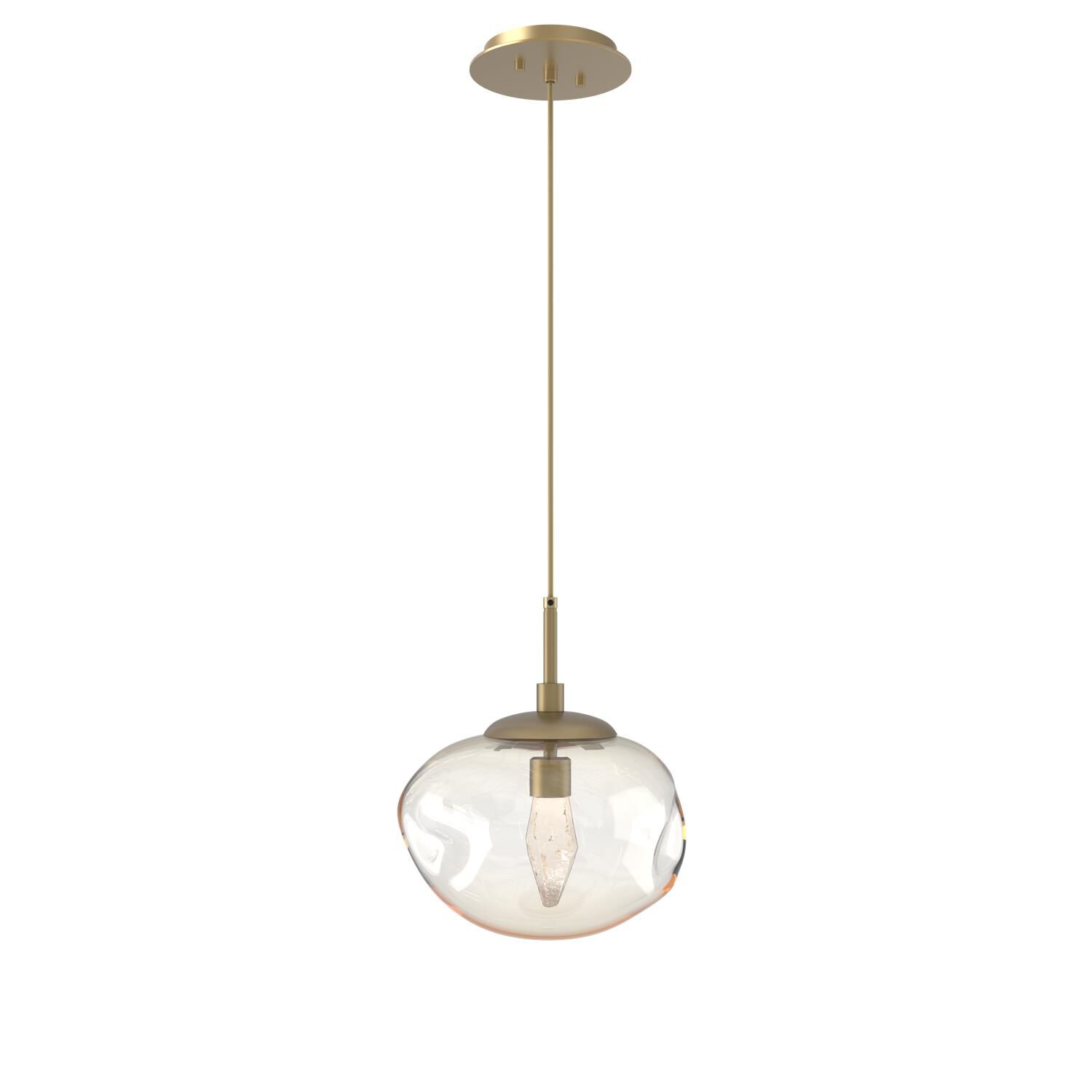 Shown in Gilded Brass finish and Geo Inner Amber Outer glass