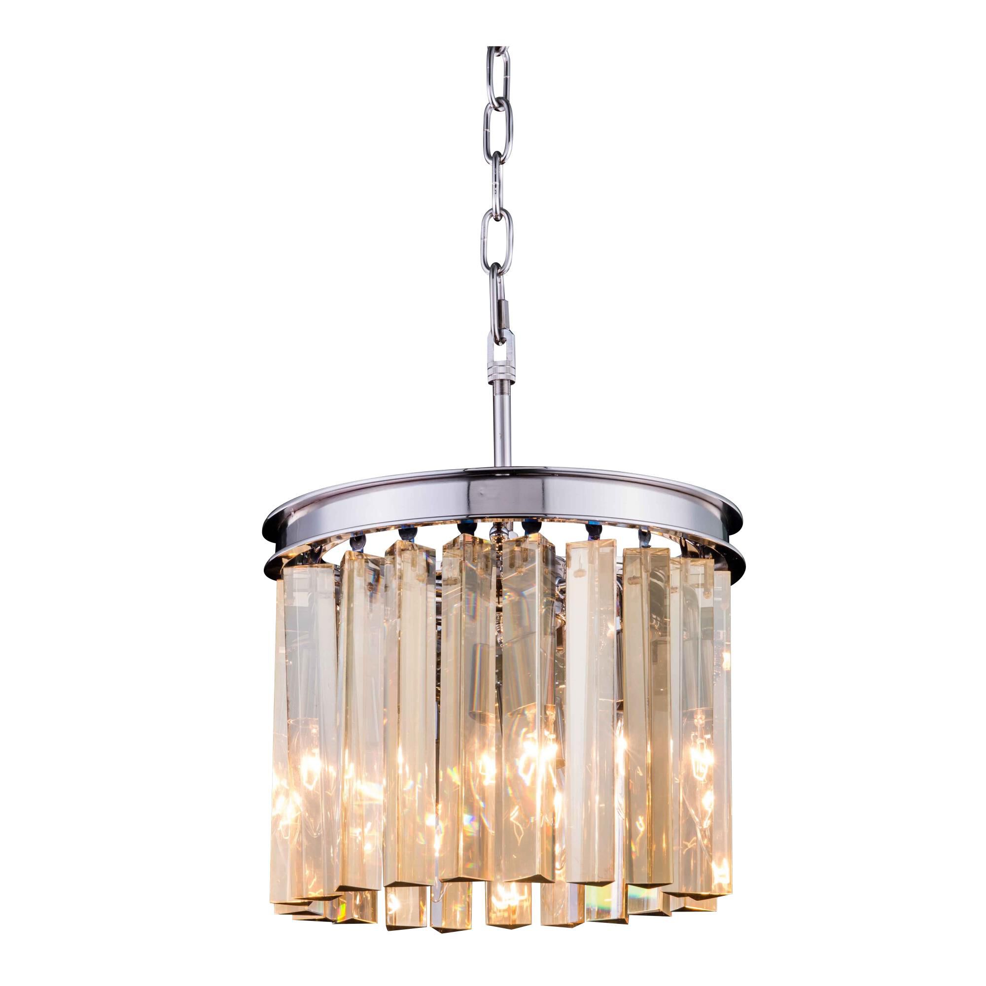 Shown in Polished Nickel finish and Royal Cut crystal and Golden Teak (Smoky) accent