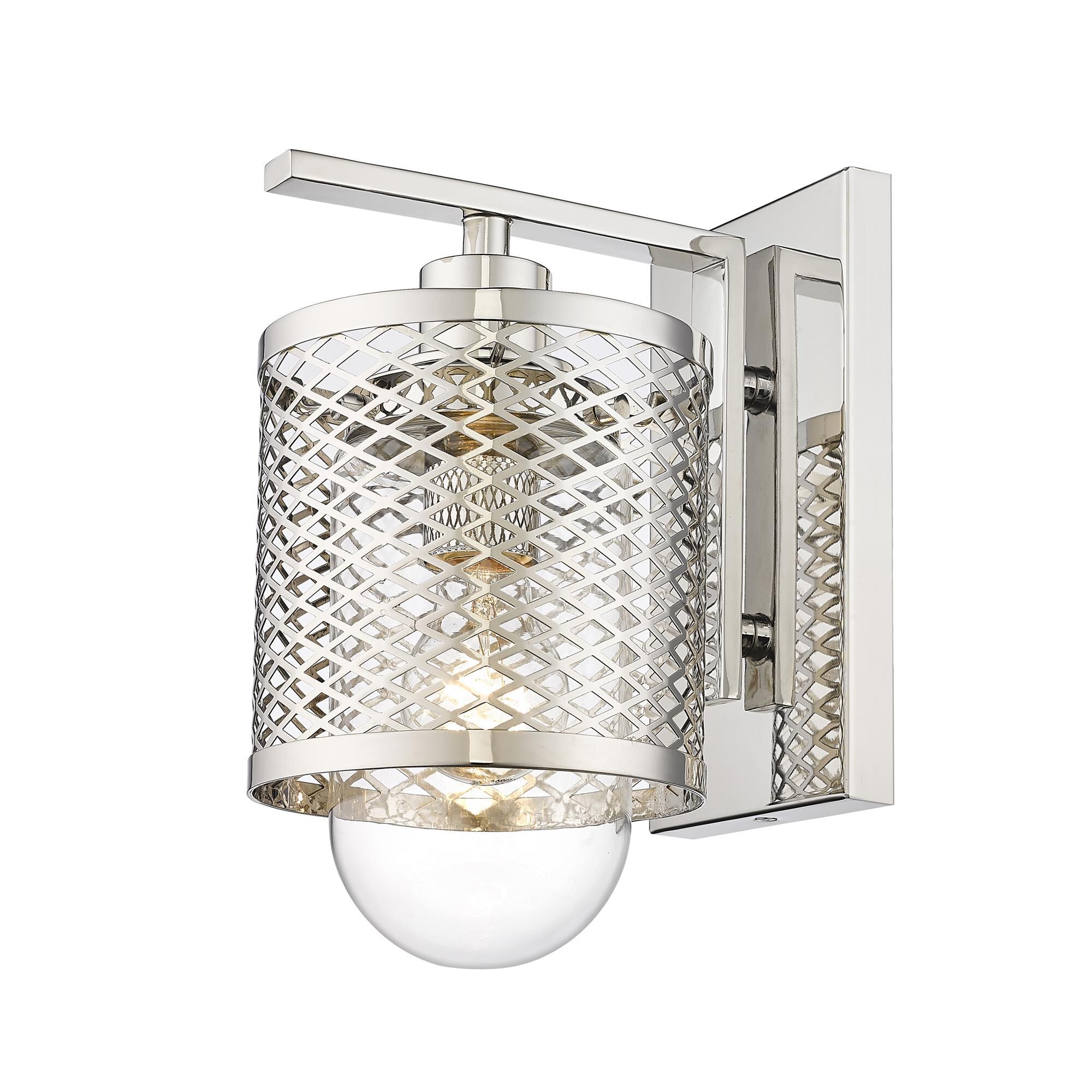 Shown in Polished Nickel finish and Clear glass