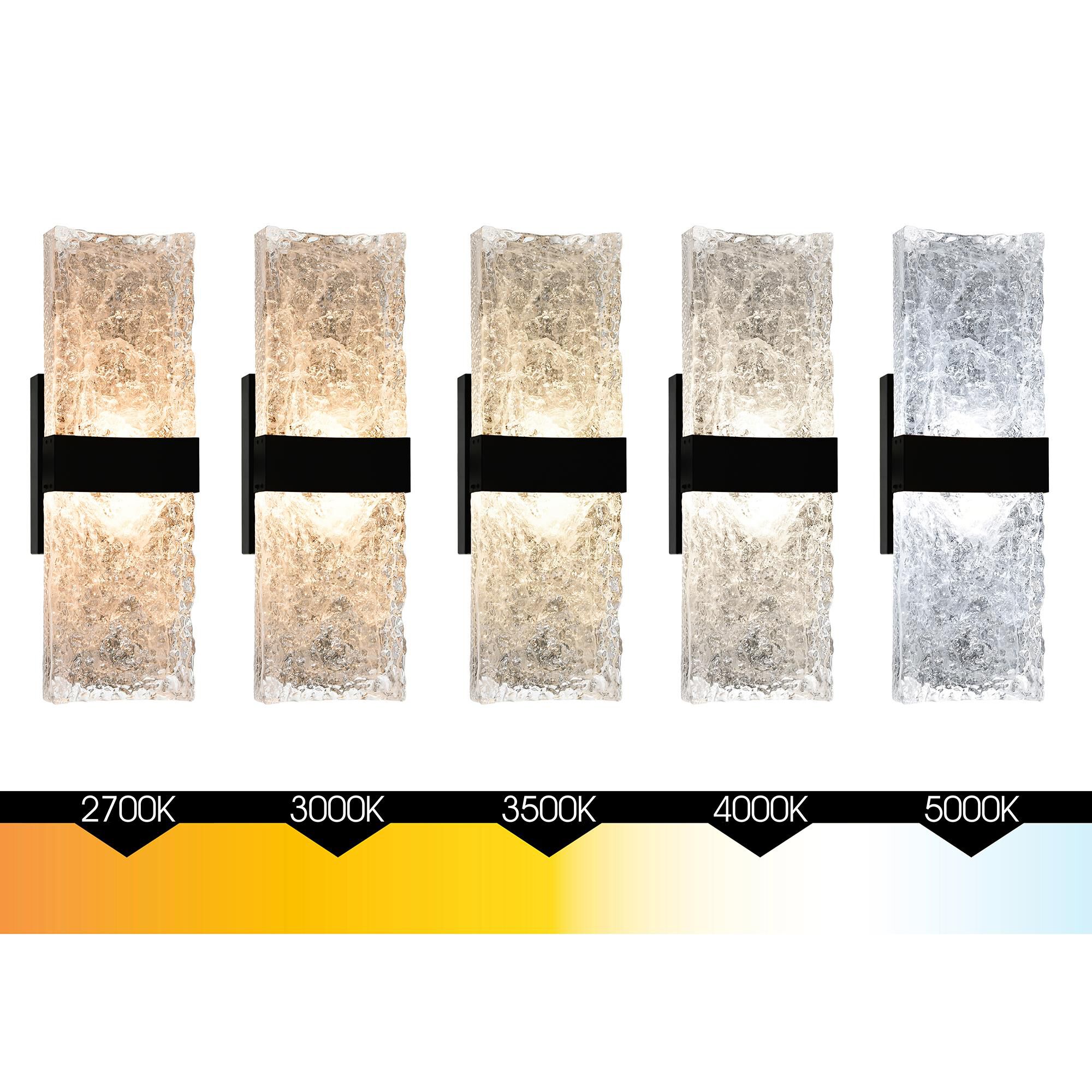 Shown in Black finish and Clear crystal