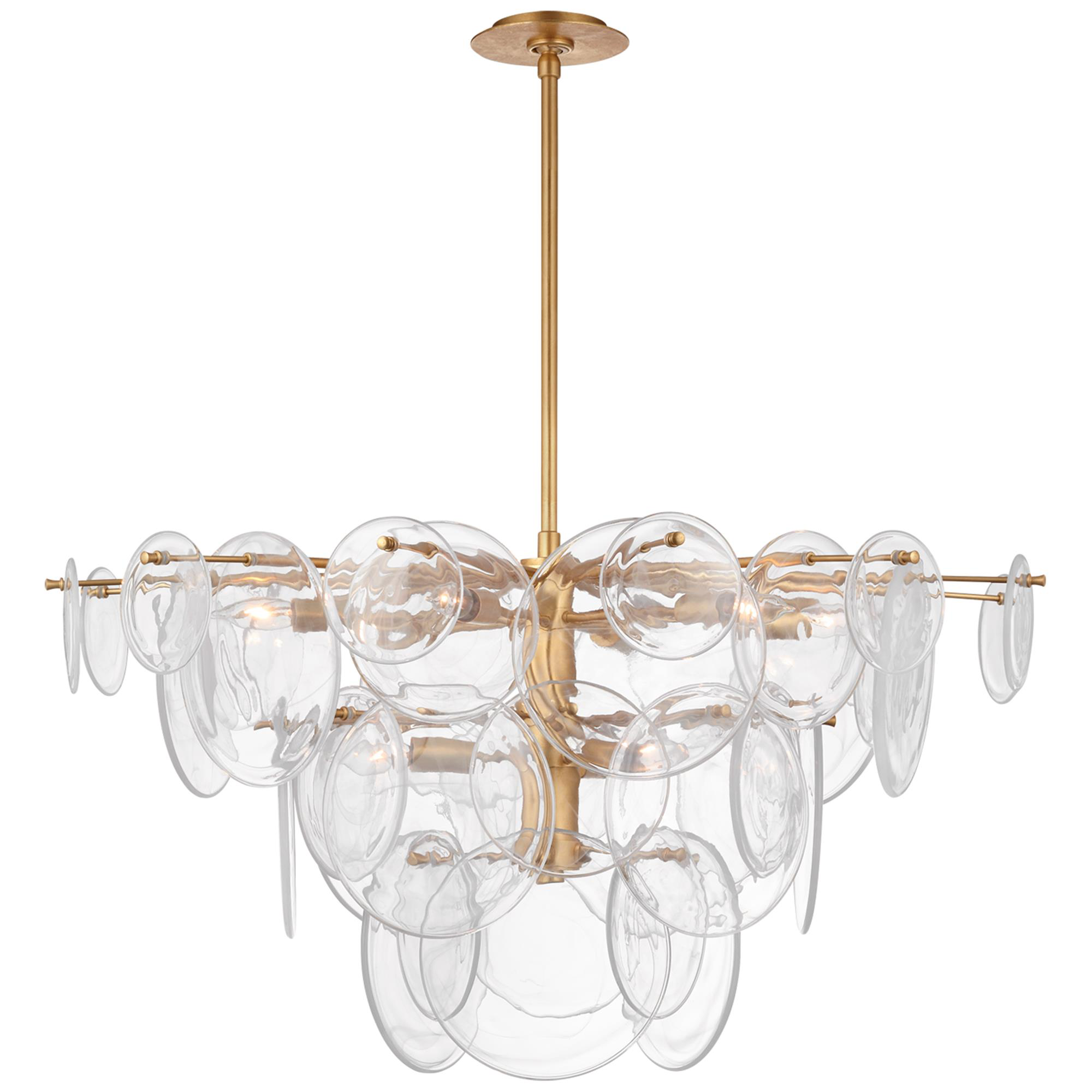 Shown in Gild finish and Clear Strie glass