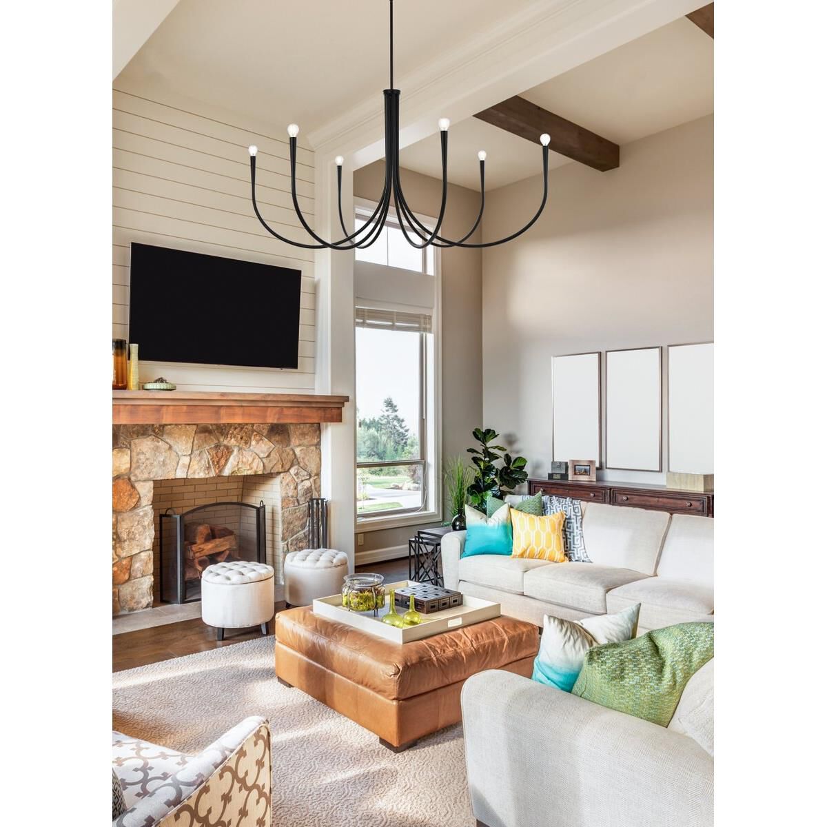 Layne 50 Inch 6 Light Chandelier by Elegant Lighting