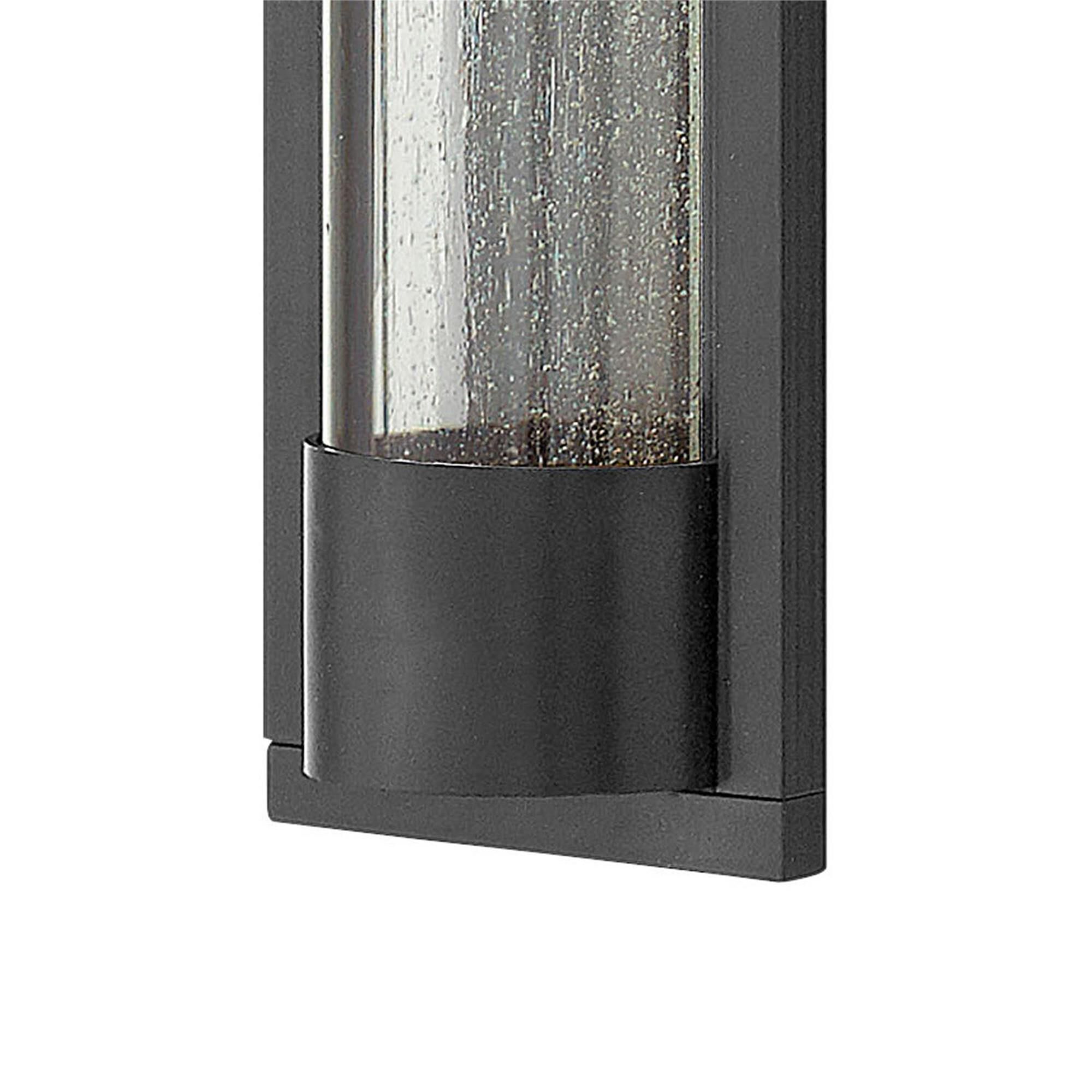 Shown in Satin Black finish and Clear Acrylic Outside Cylinder & Seedy  Inside Panel glass