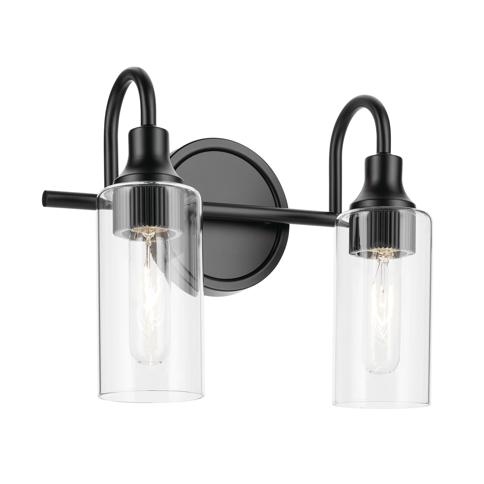 Shown in Black finish and Clear glass