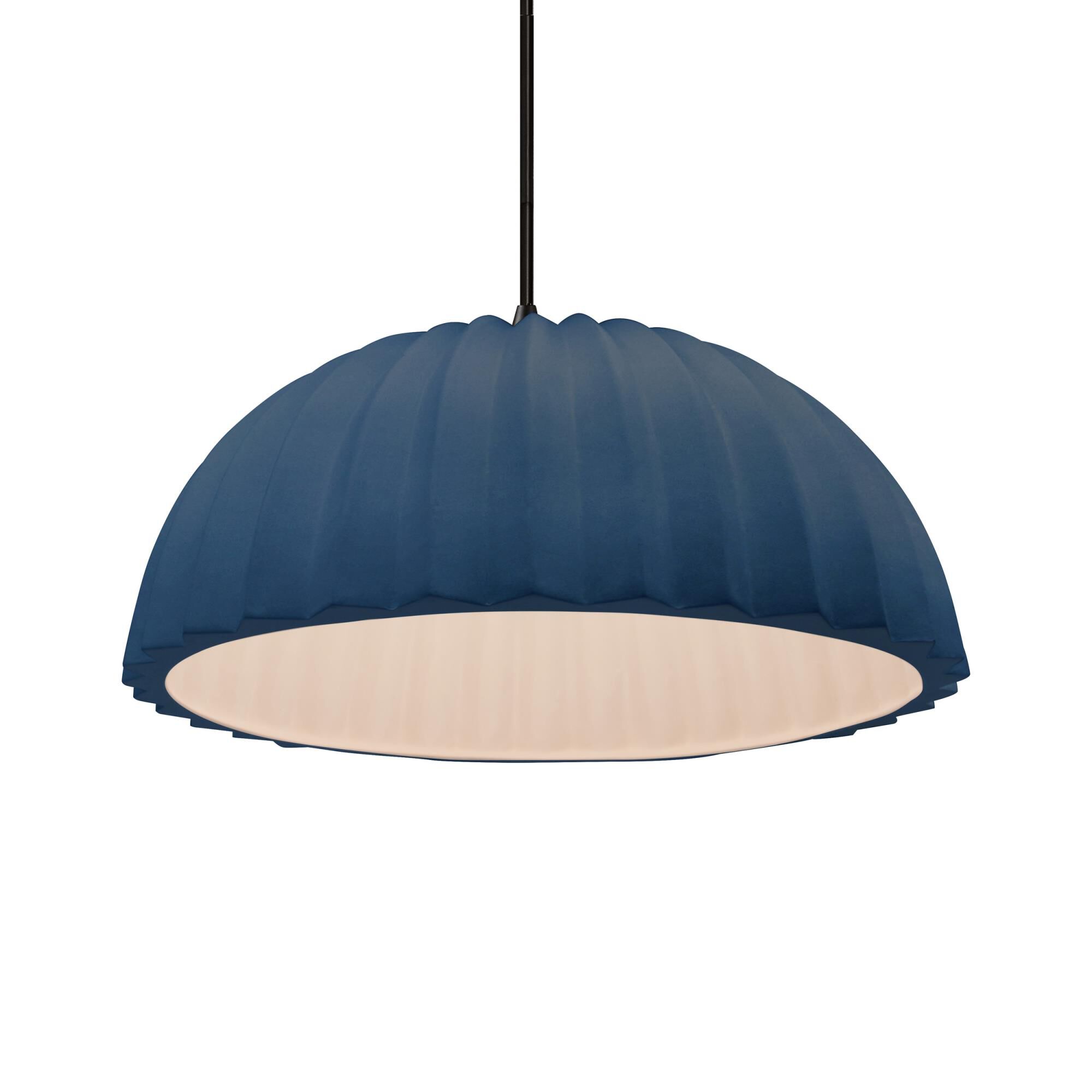 Pleated Dome 13 Inch Large Pendant by Justice Design Group