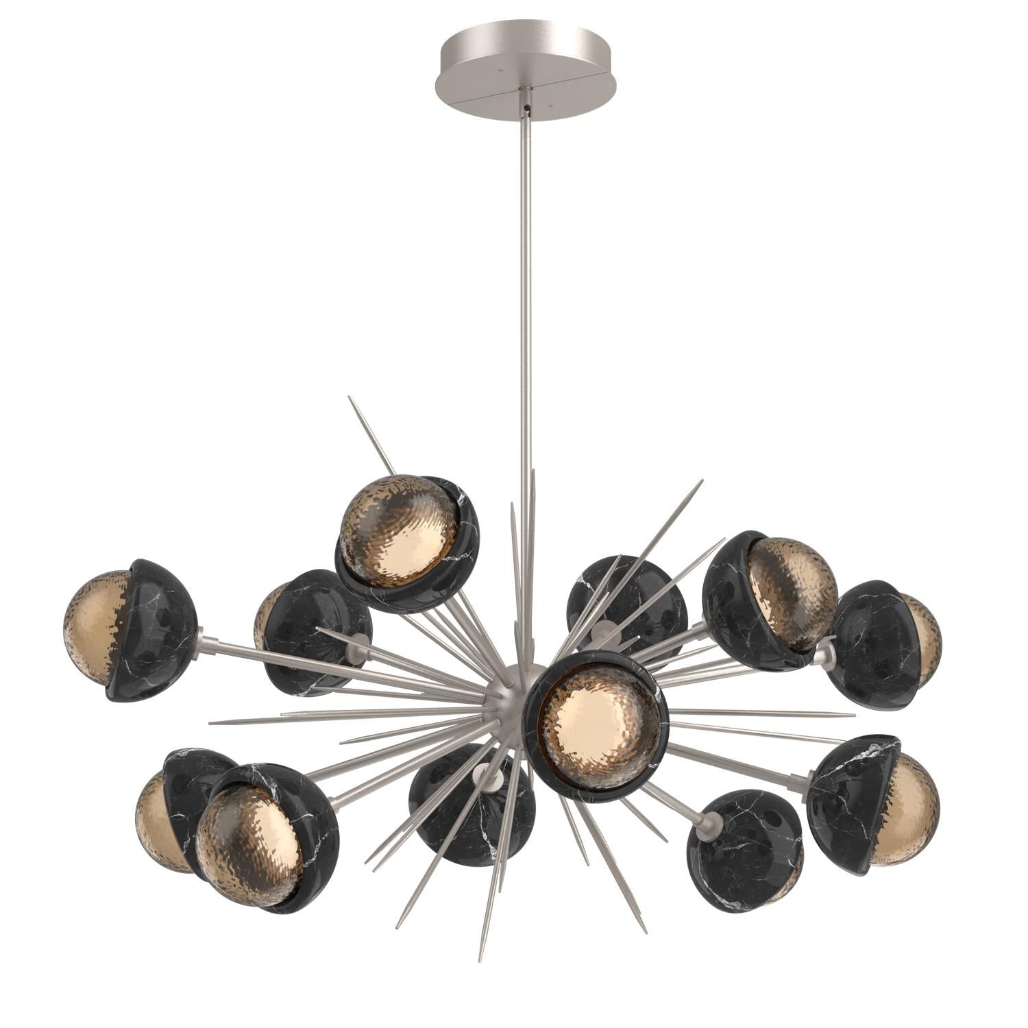 Shown in Beige Silver finish and Bronze glass and Black Marble accent