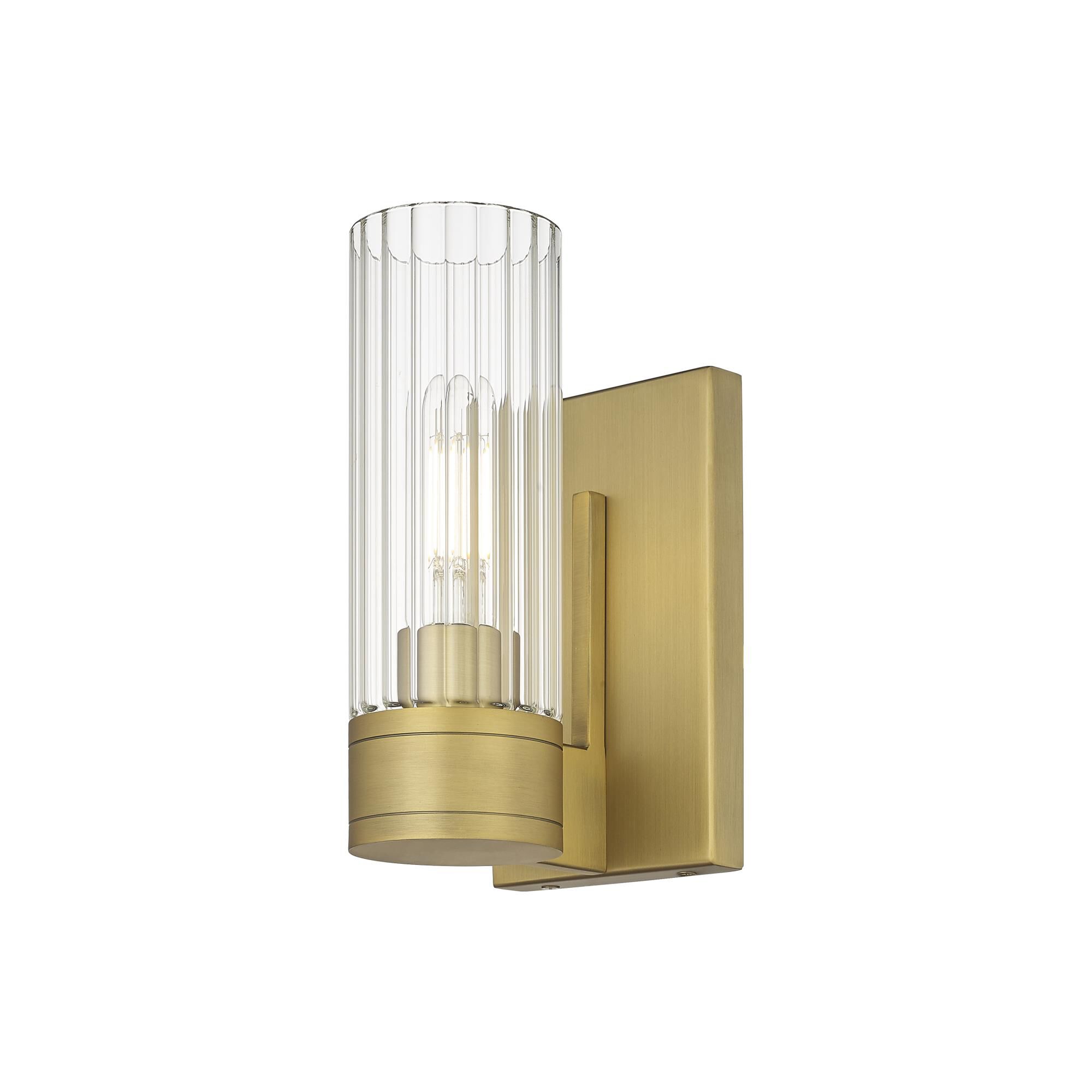 Shown in Brushed Brass finish and Clear glass and Clear Glass shade
