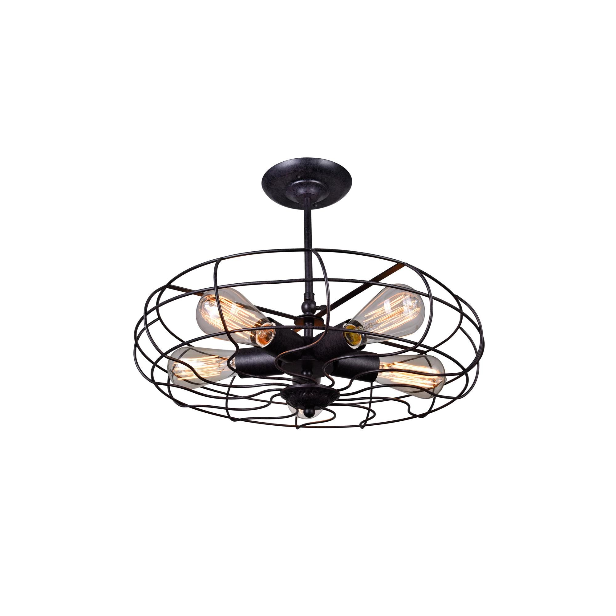 Pamela 19 Inch 5 Light Semi Flush Mount by CWI Lighting