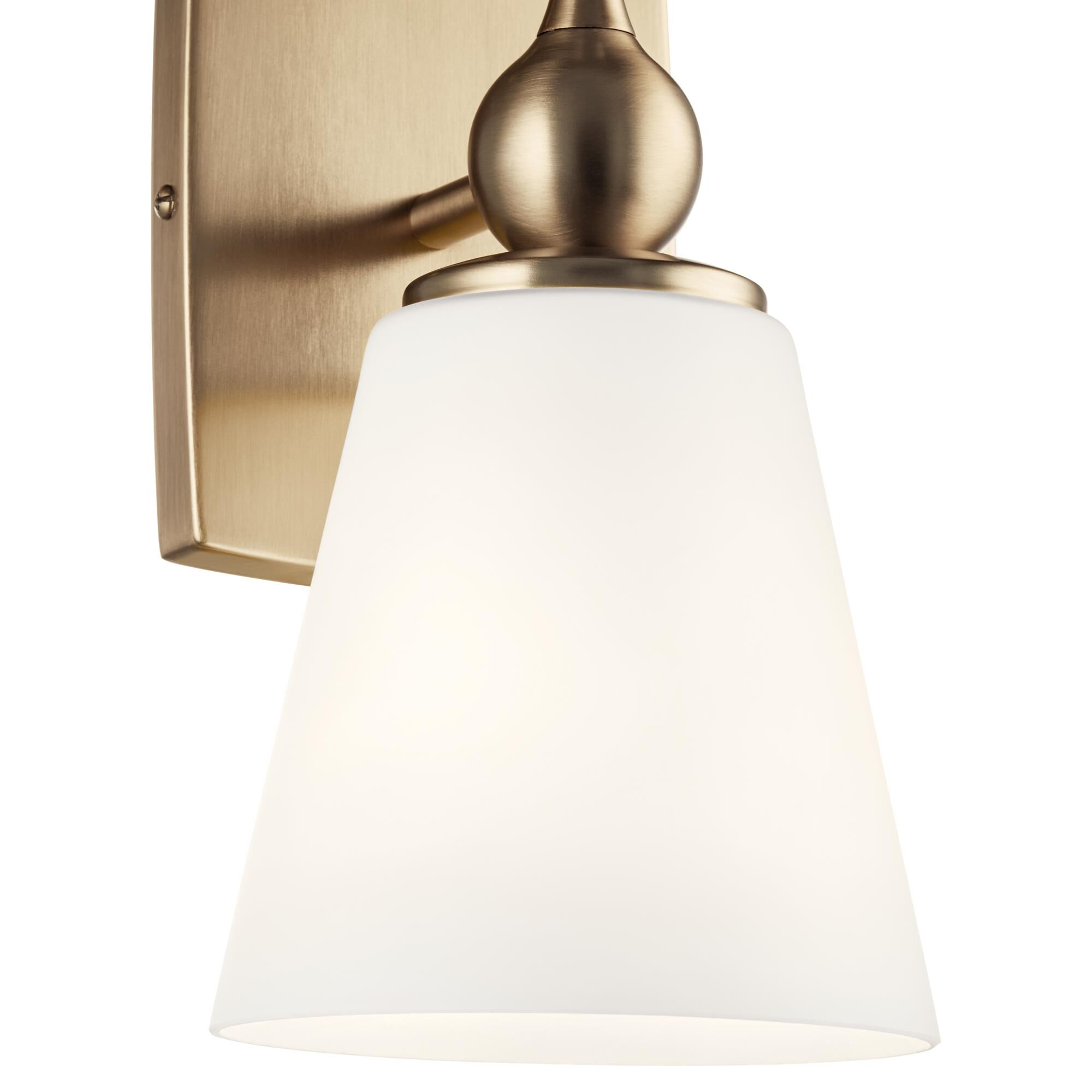 Shown in Champagne Bronze finish and Satin Etched Cased Opal glass