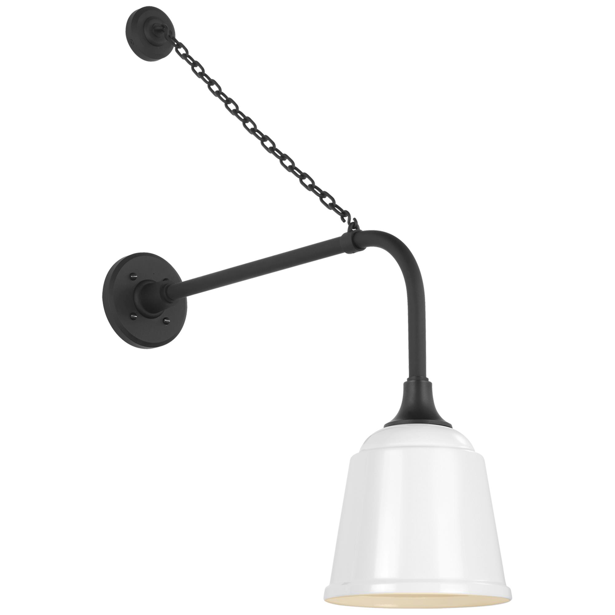 Shown in Matte Black finish and White shade
