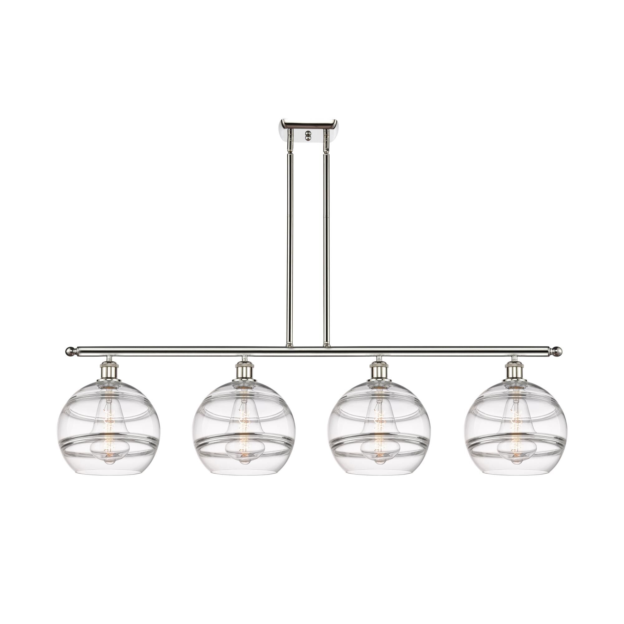 Shown in Polished Nickel finish and Clear glass