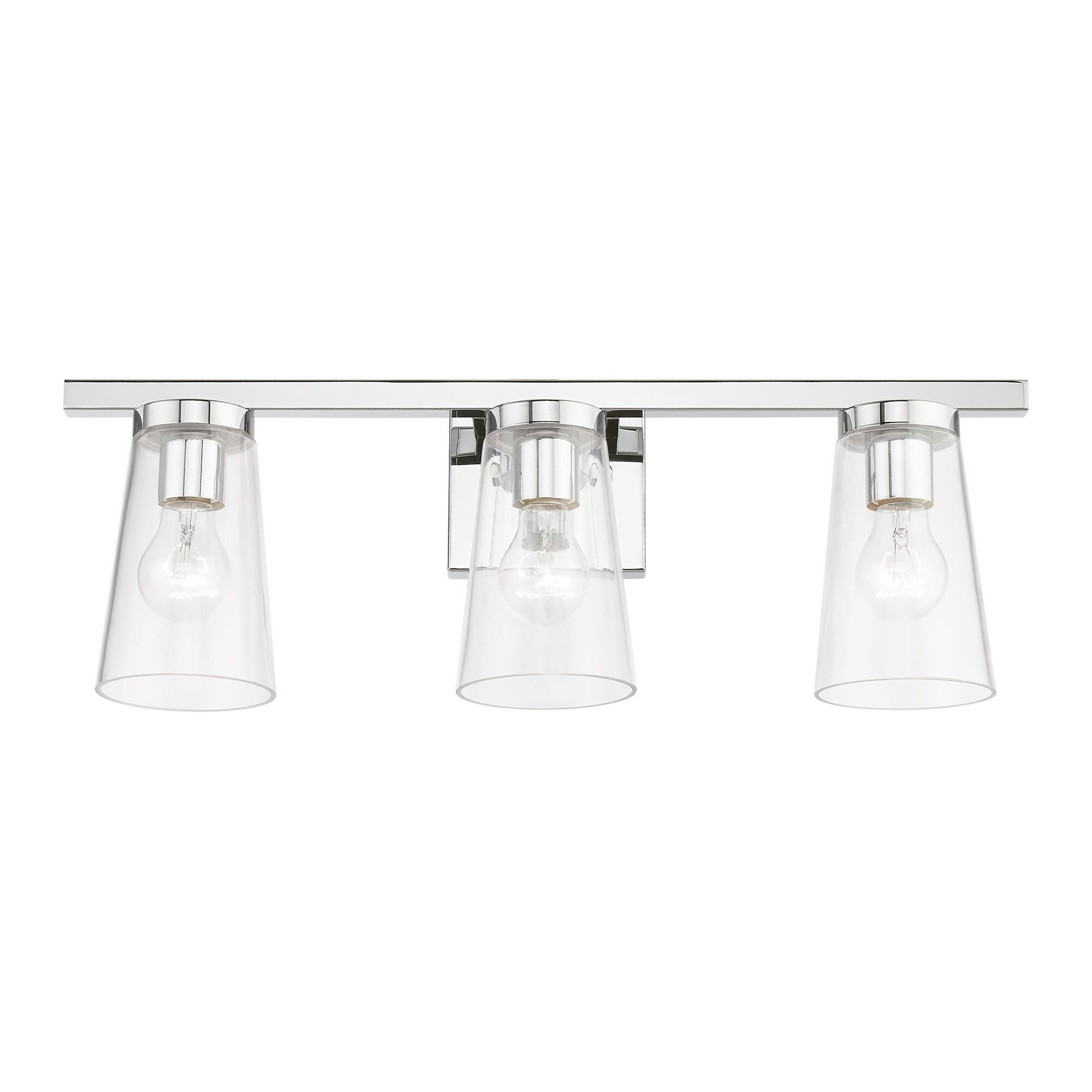Shown in Polished Chrome finish and Clear glass
