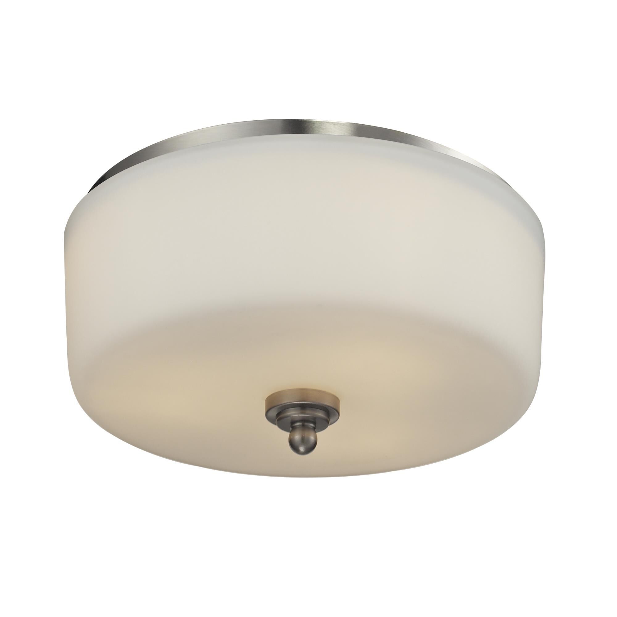Shown in Brushed Nickel finish and Glass shade