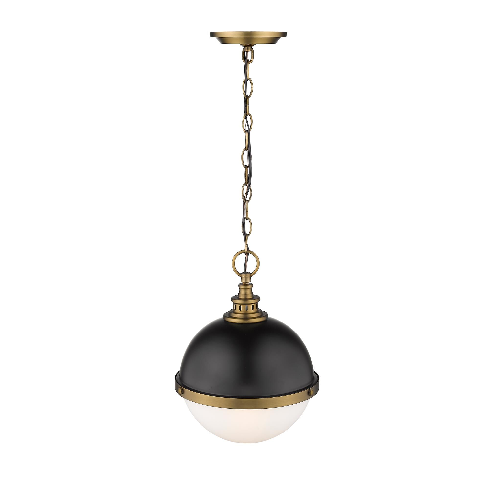 Shown in Matte Black + Factory Bronze finish and Glass shade
