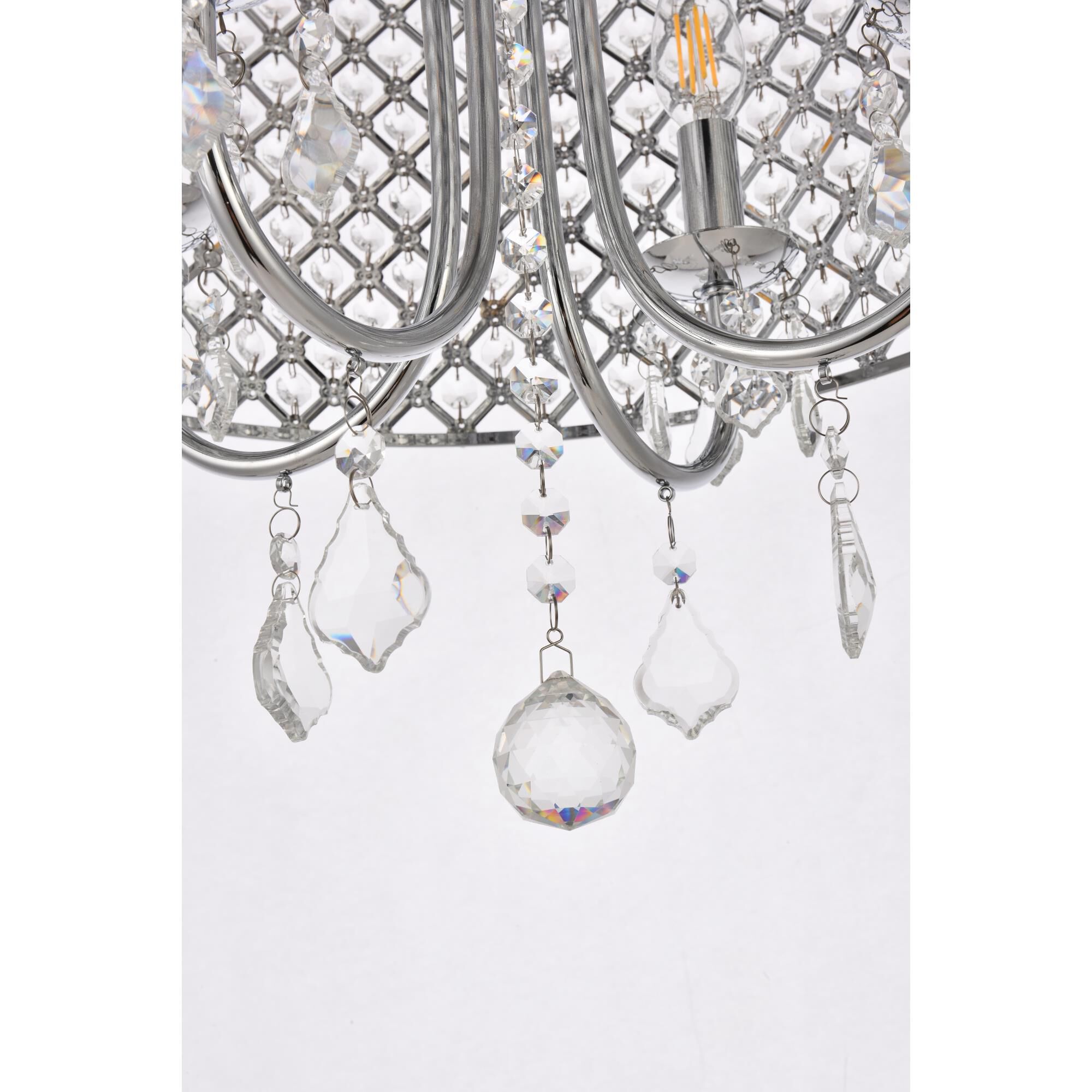 Elise 17 Inch 4 Light Semi Flush Mount by Elegant Lighting