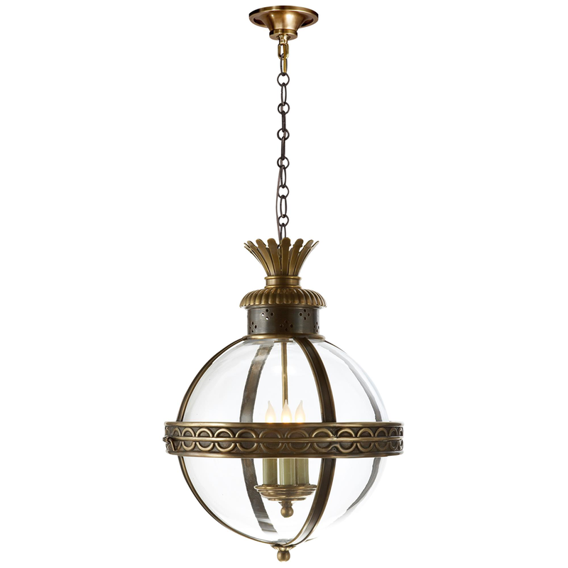 Chapman & Myers Crown Top Globe 15 Inch Large Pendant by Visual Comfort Signature Collection