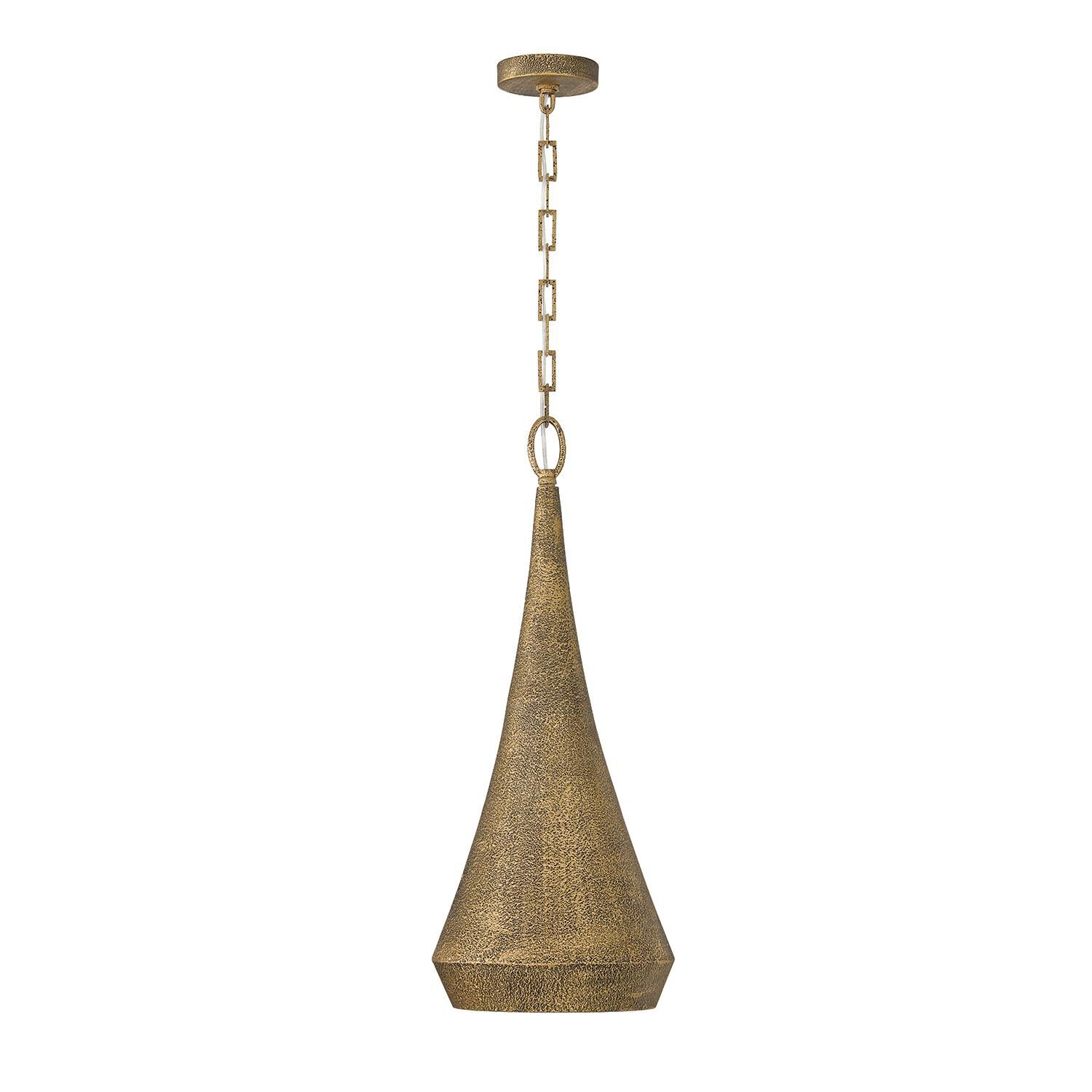 Shown in Artisan Gold finish and Textured Metal shade