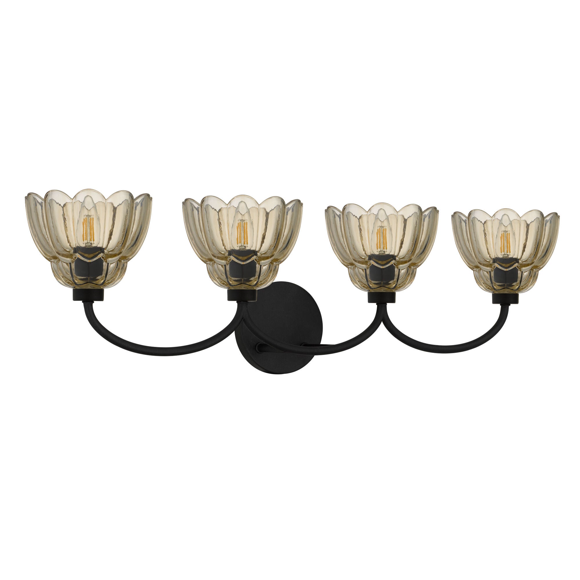 Shown in Mottled Cocoa finish and Amber Glass shade
