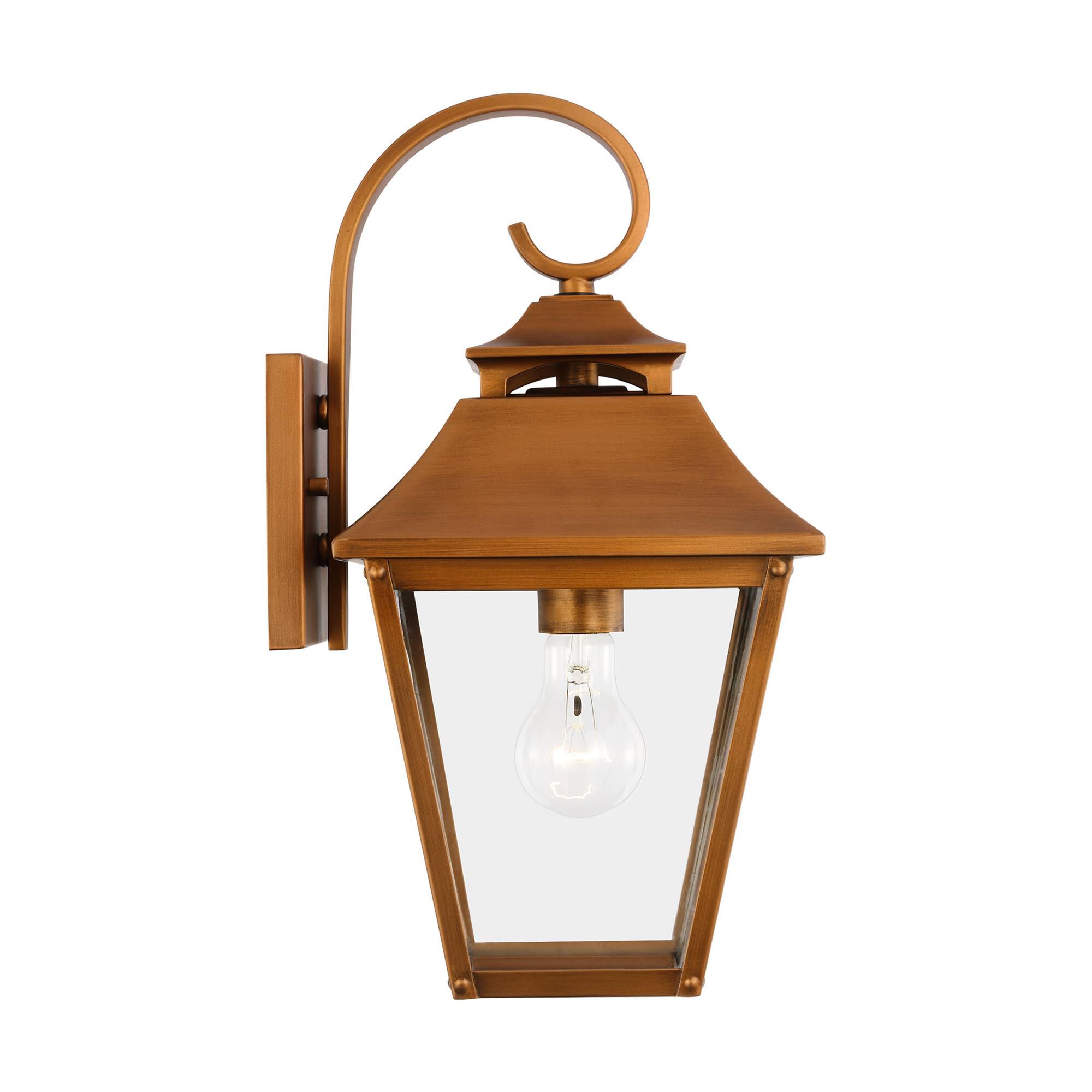 Shown in Natural Copper finish and Clear Seeded glass