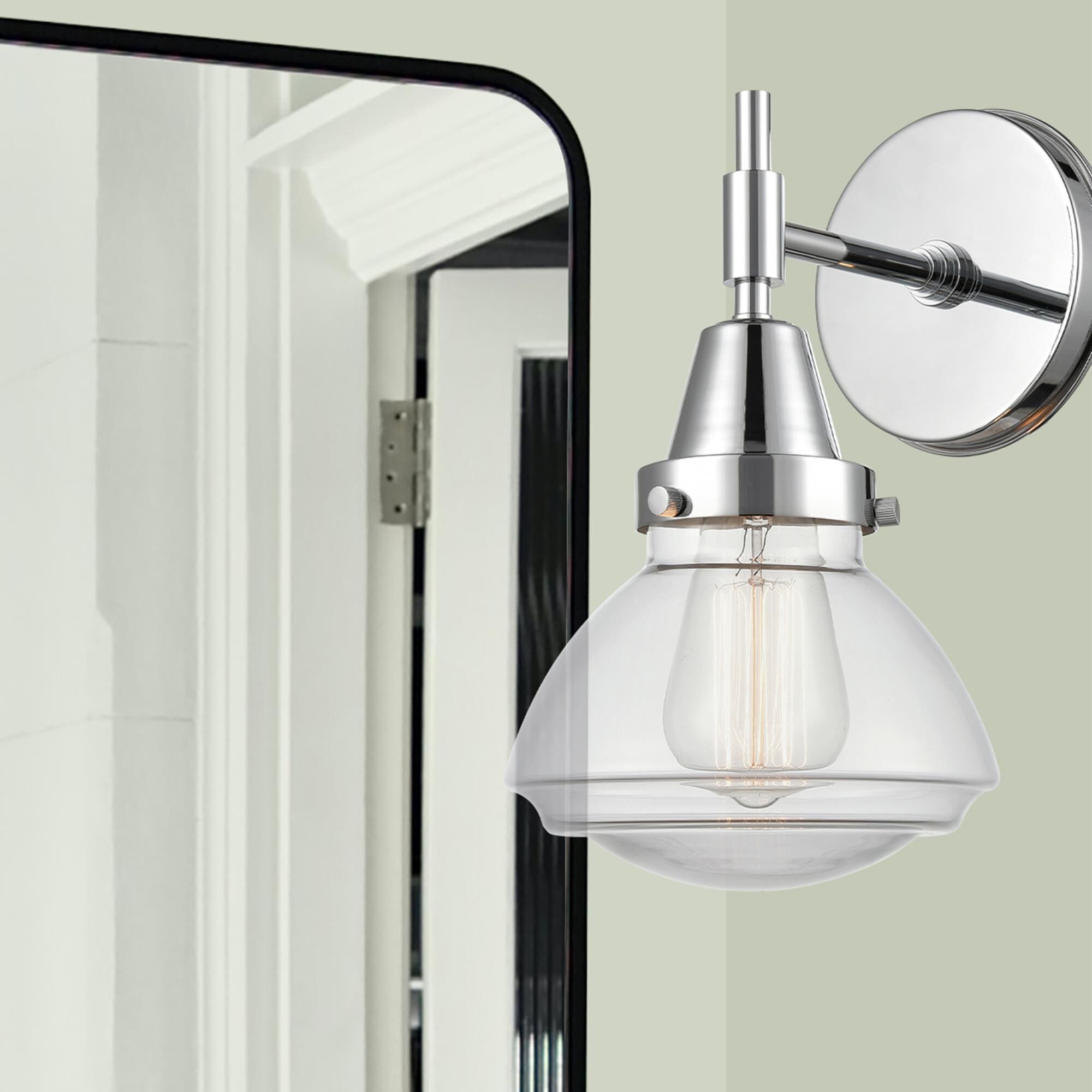 Shown in Polished Chrome finish and Clear Large Cone glass