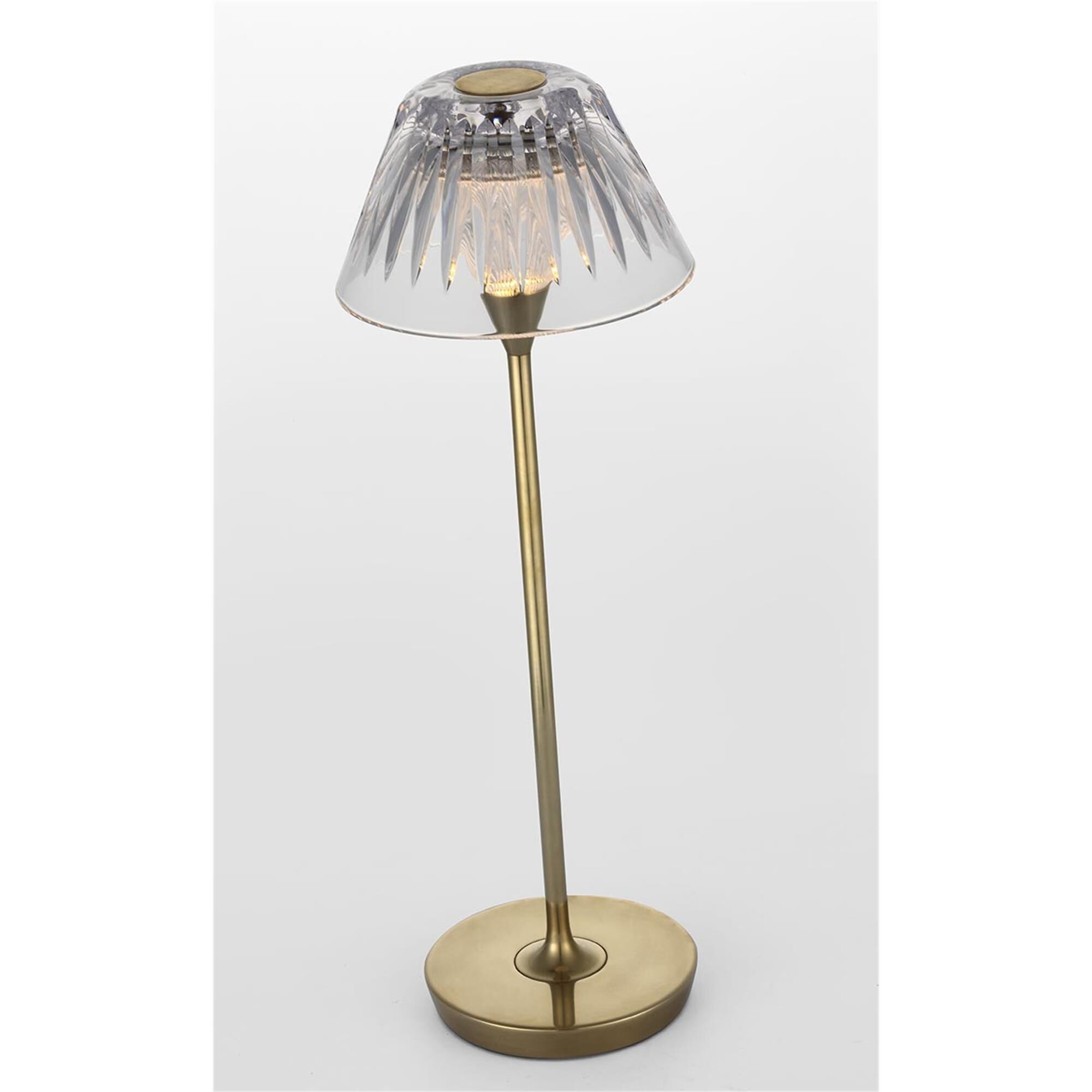Shown in Natural Brass finish and Clear crystal