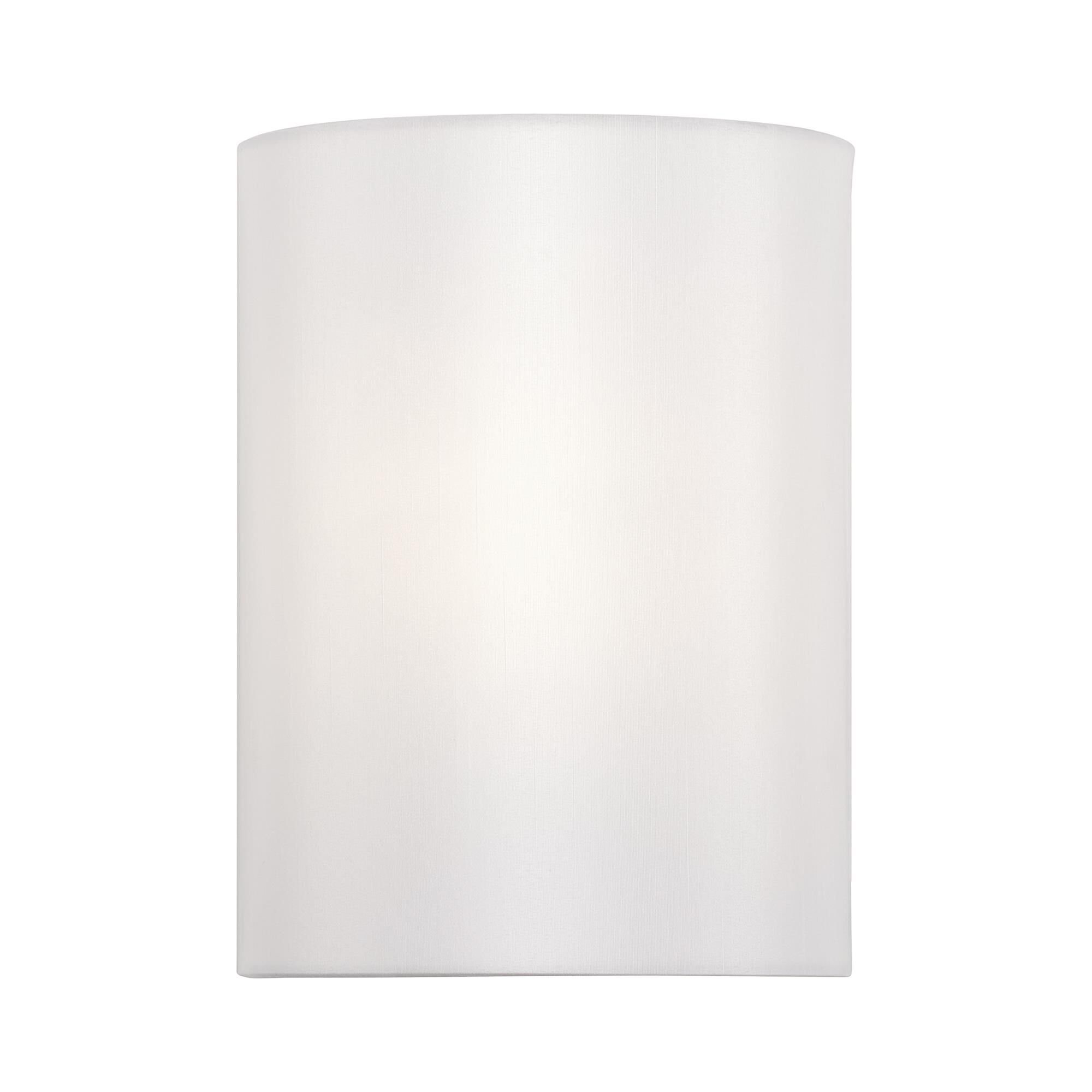 Shown in Shiny White finish and Hand Crafted Off-White Fabric shade