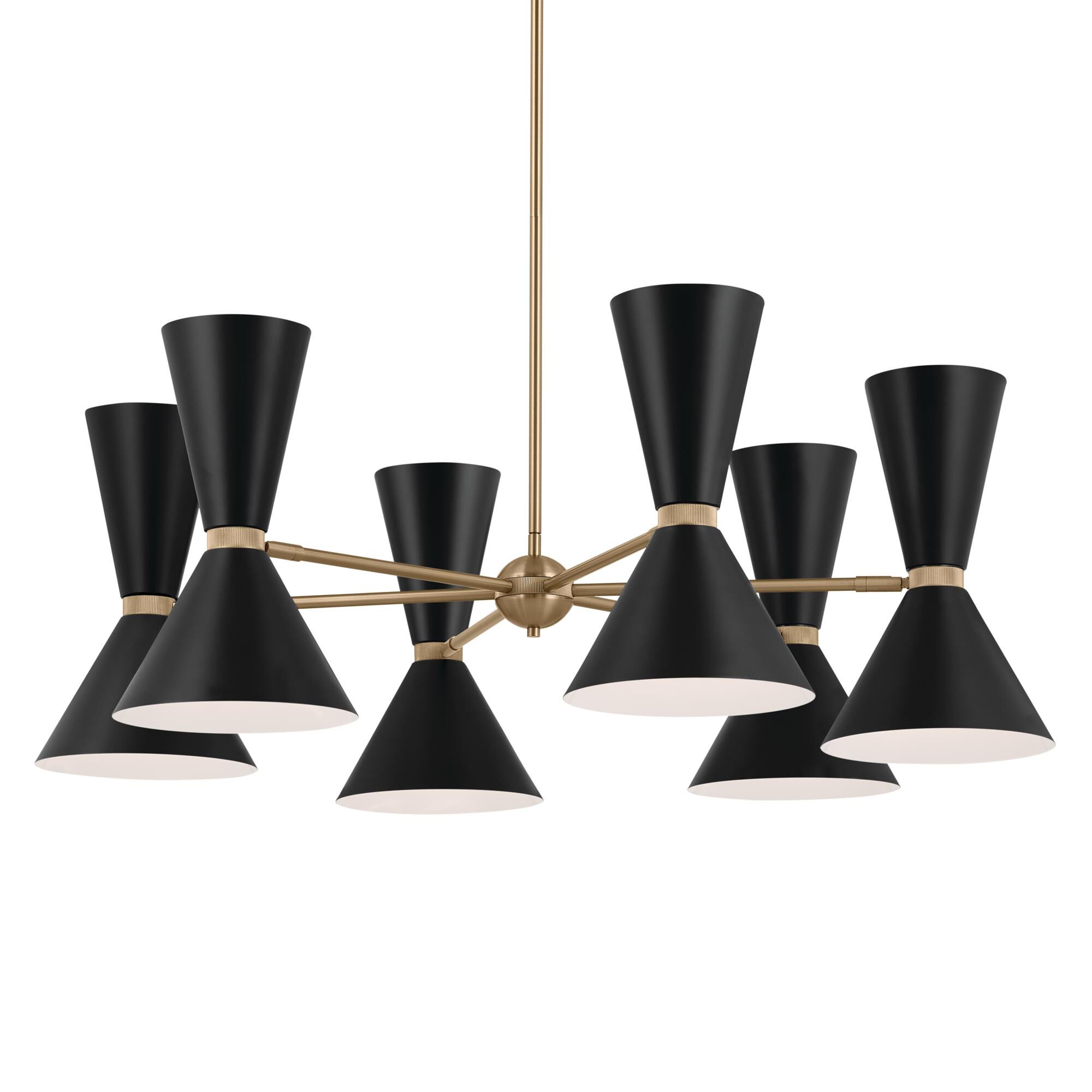Shown in Champagne Bronze with Black finish and Metal and Cone shade
