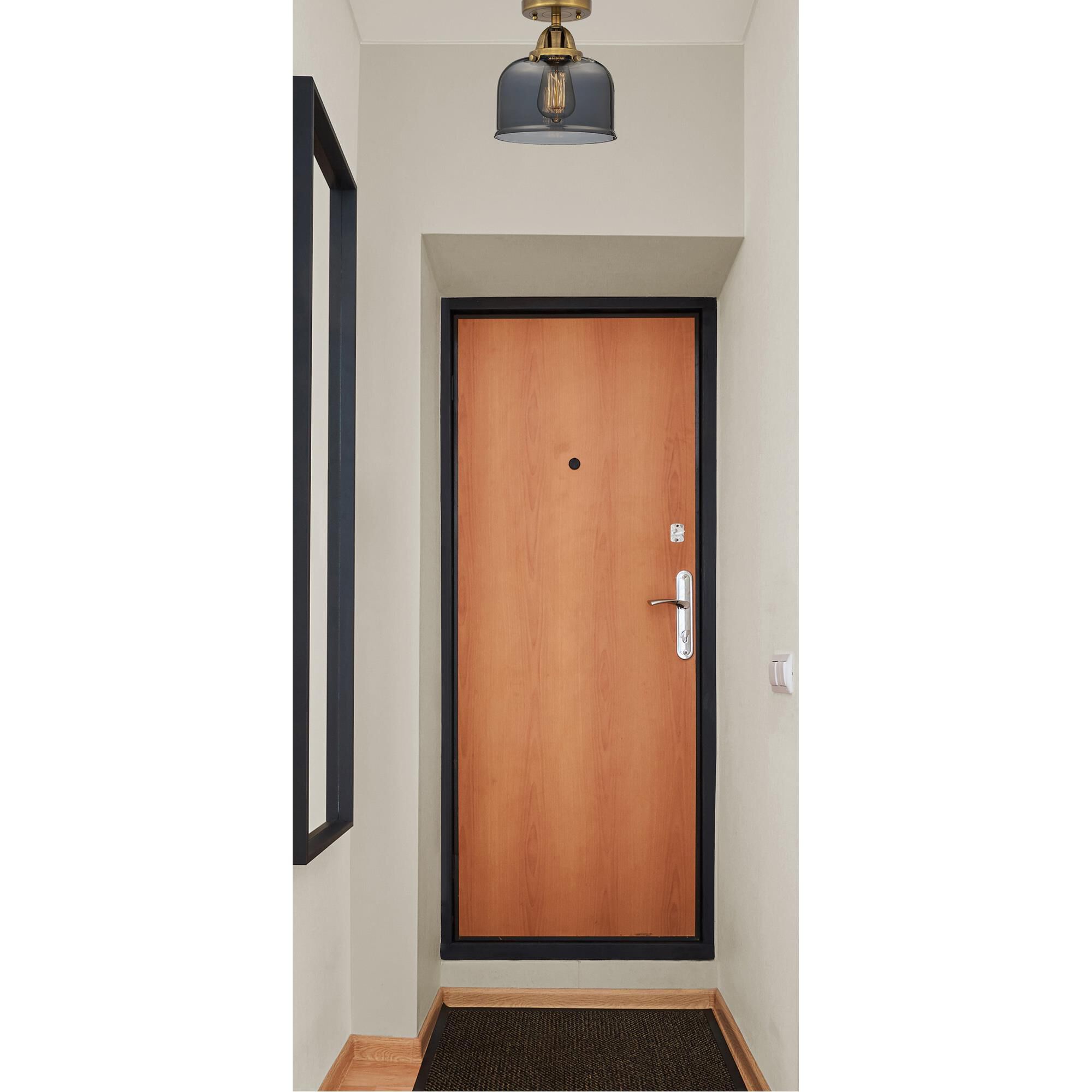 Shown in Brushed Brass finish and Plated Smoke glass