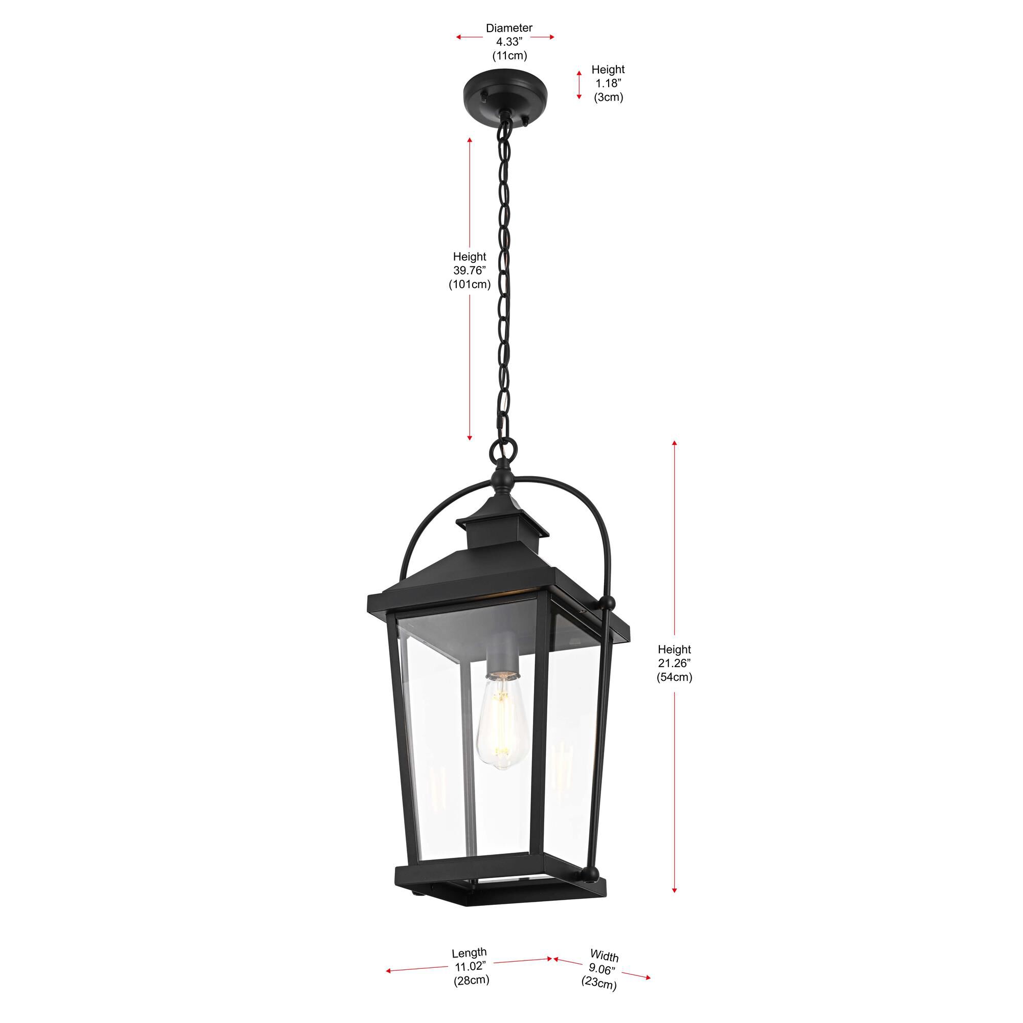 Luz 21 Inch Outdoor Hanging Lantern by Elegant Lighting