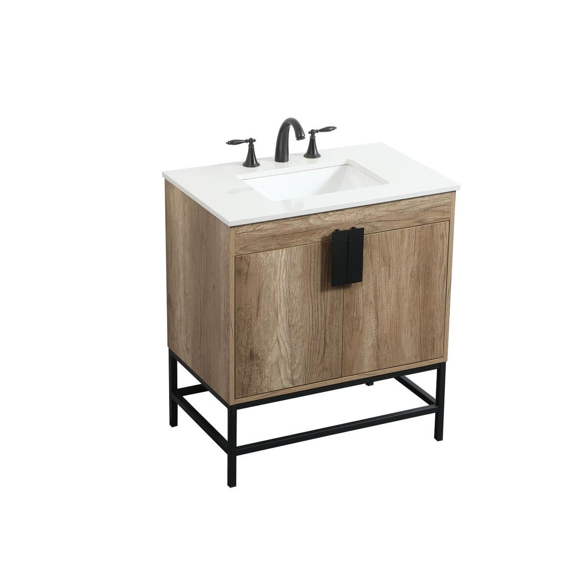 Shown in Natural Oak finish and Without Backsplash accent