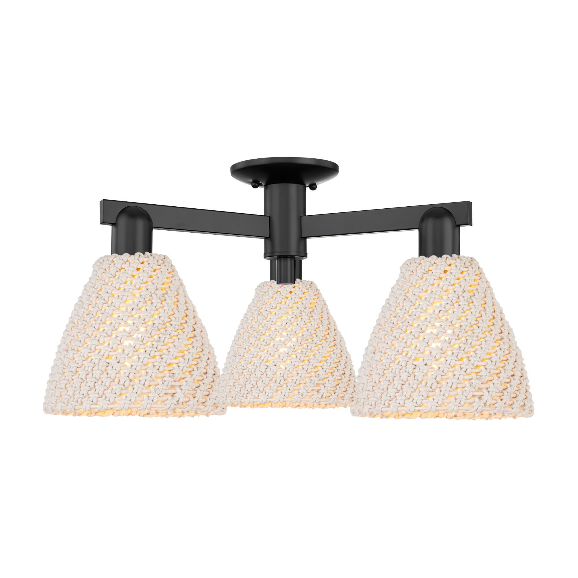 Bruno Marashlian Natural Ballston Dome 25 Inch Semi Flush Mount by Innovations Lighting