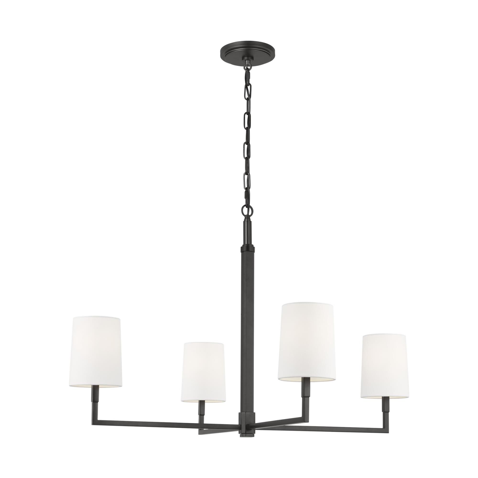 Shown in Aged Iron finish and White Linen shade