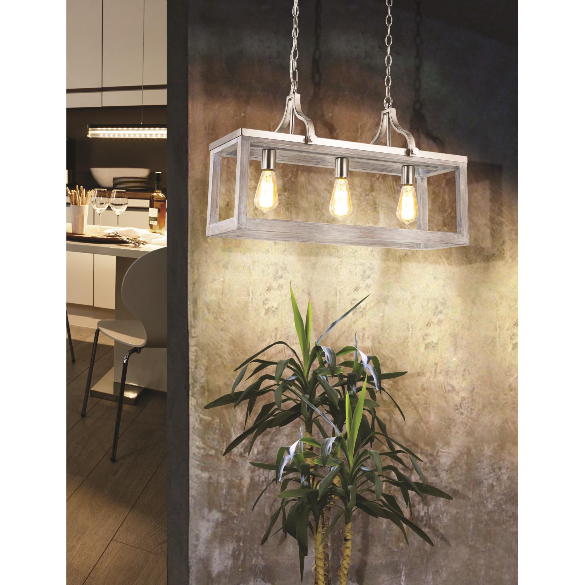 Shown in Acia Wood & Brushed Nickel finish