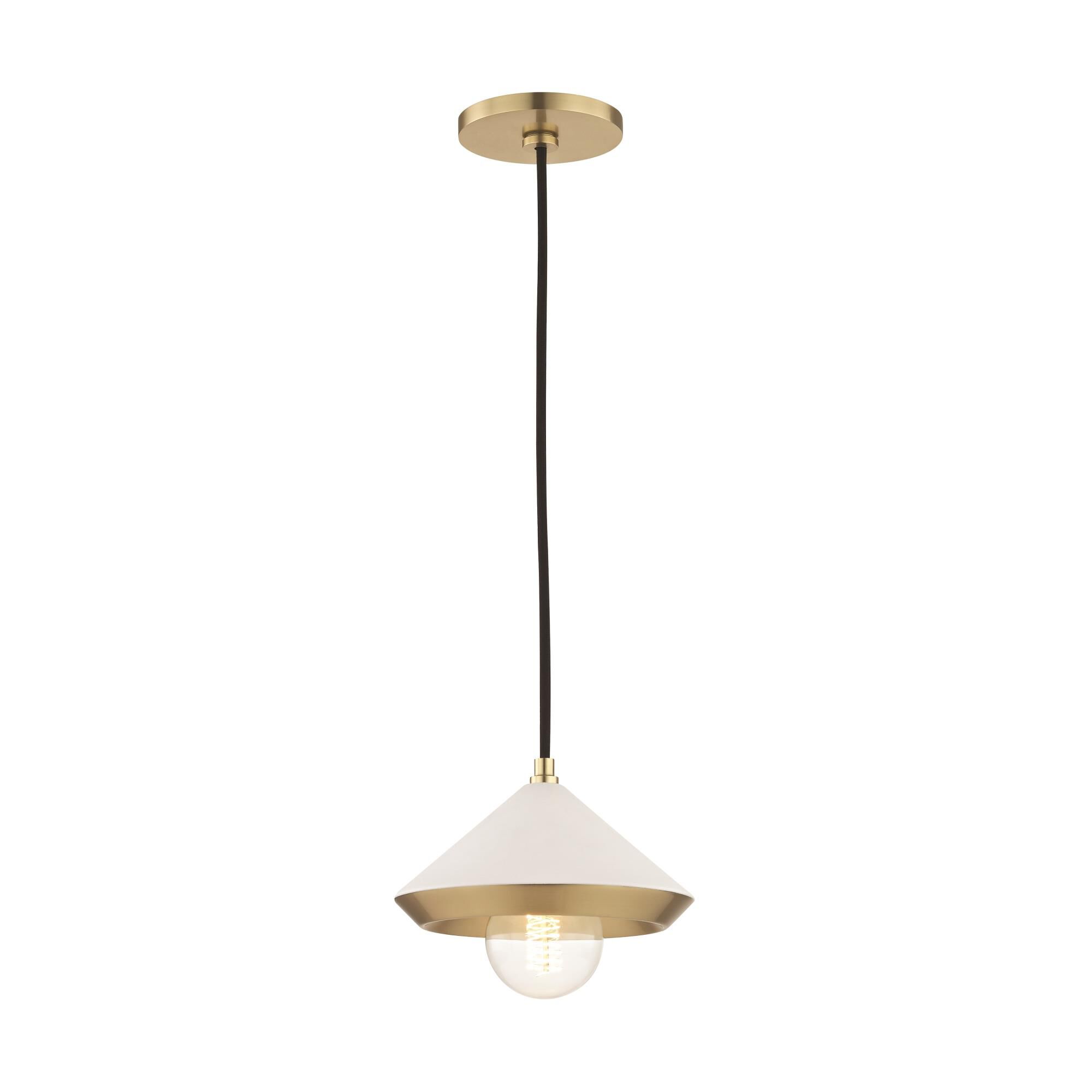 Shown in Aged Brass finish and White accent