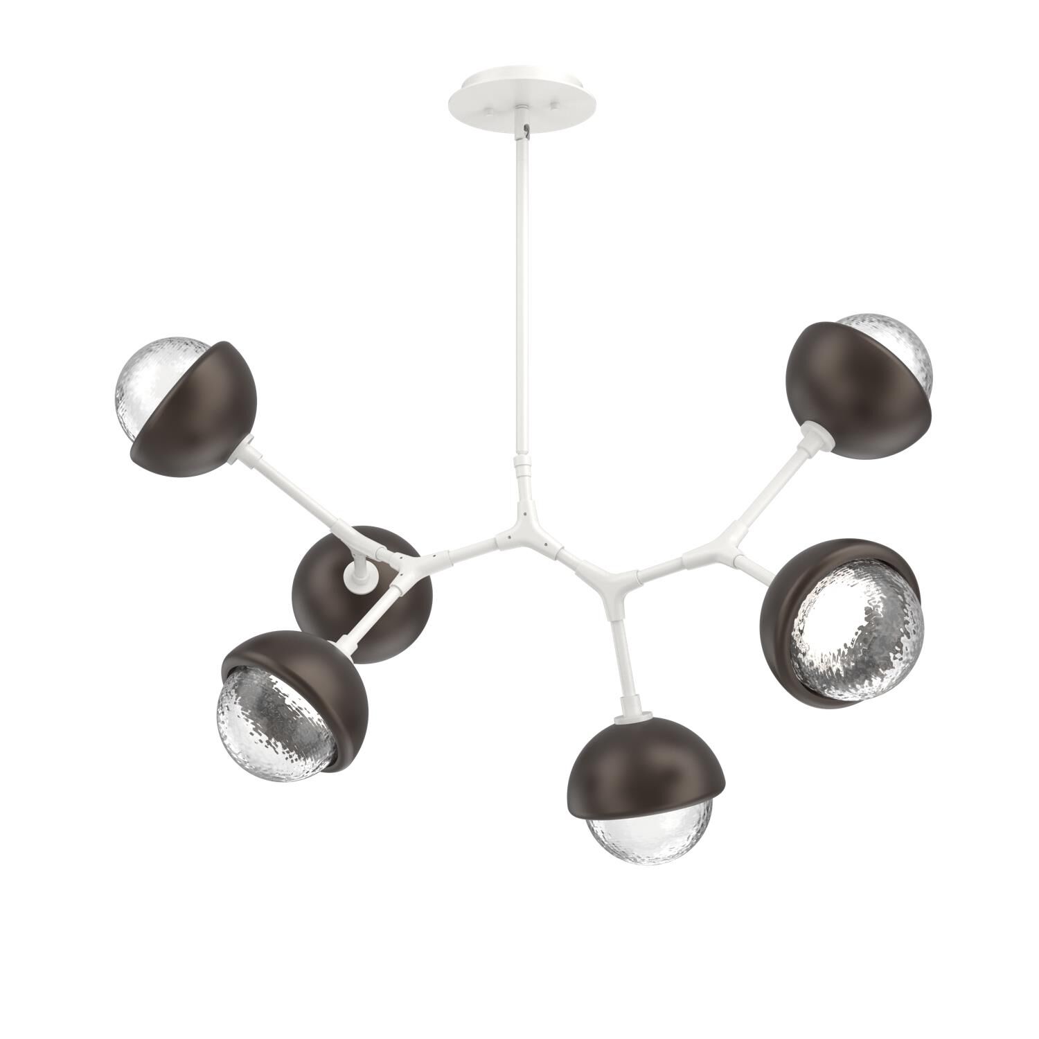 Shown in Salt White finish and Clear glass and Flat Bronze accent
