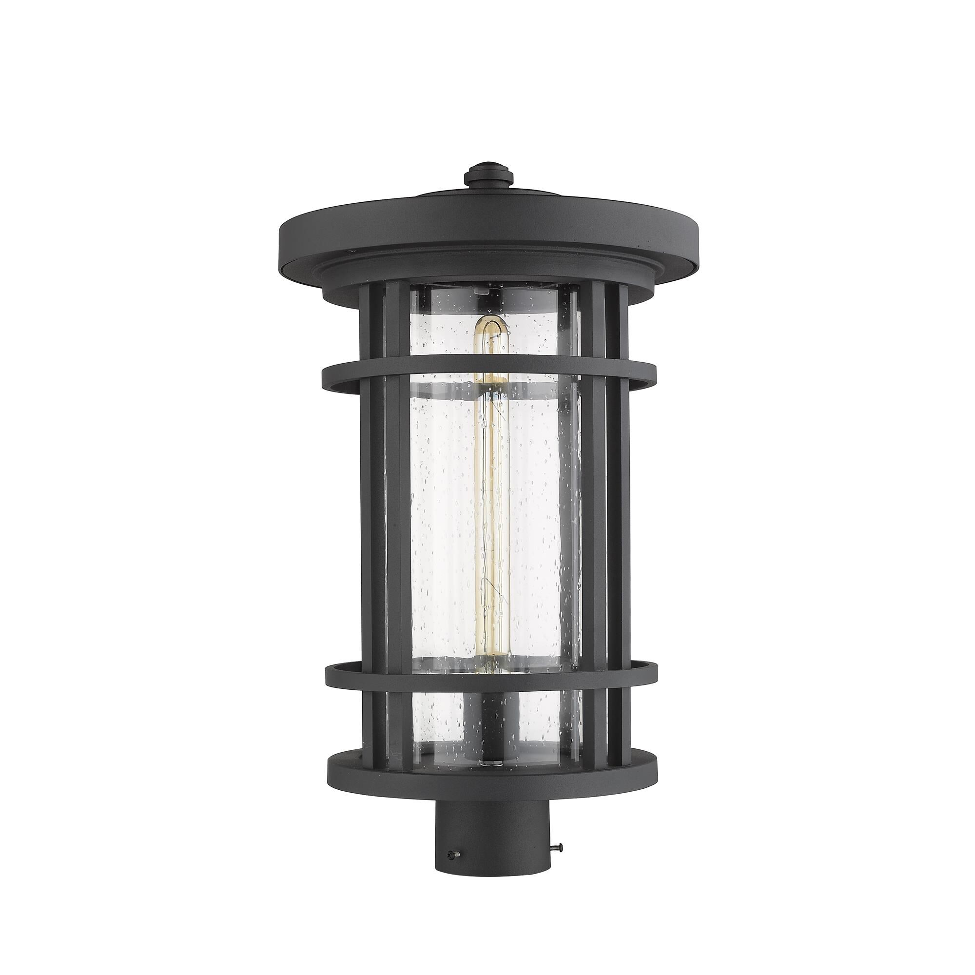 Shown in Black finish and Glass shade