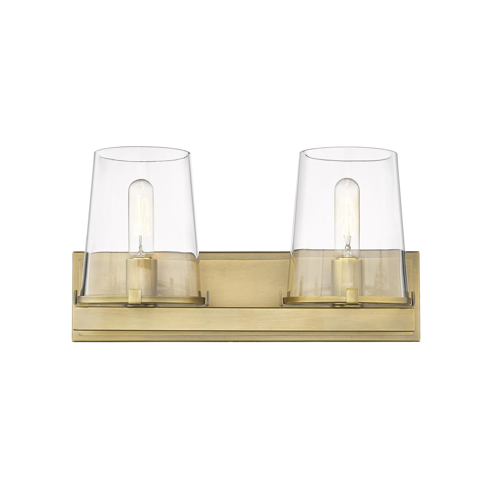 Shown in Rubbed Brass finish and Glass shade