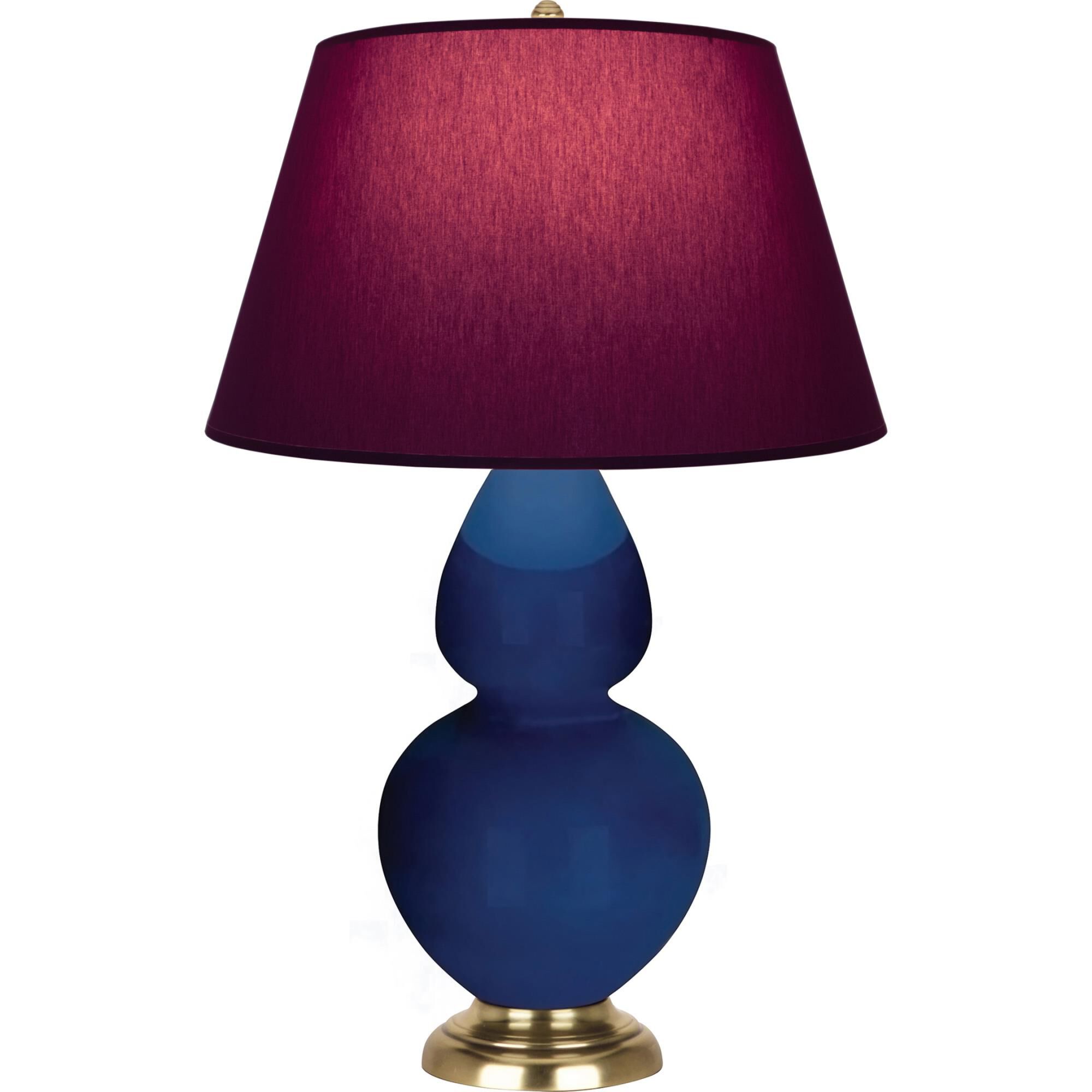 Shown in Cobalt finish and Plum and Lavender shade and Antique Natural Brass accent