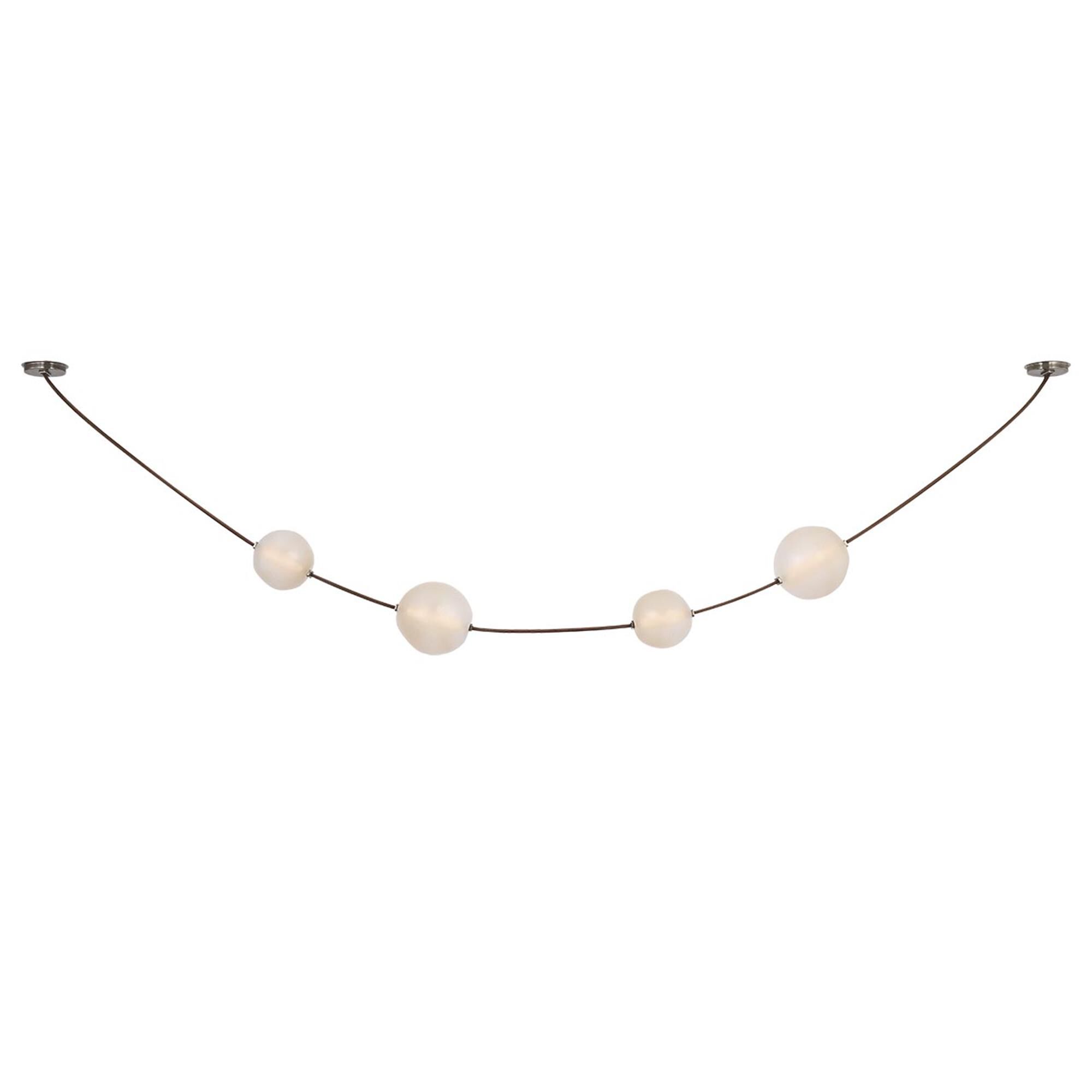 Shown in Russet Suede And Mottled Pewter finish and Fizzy Nude glass
