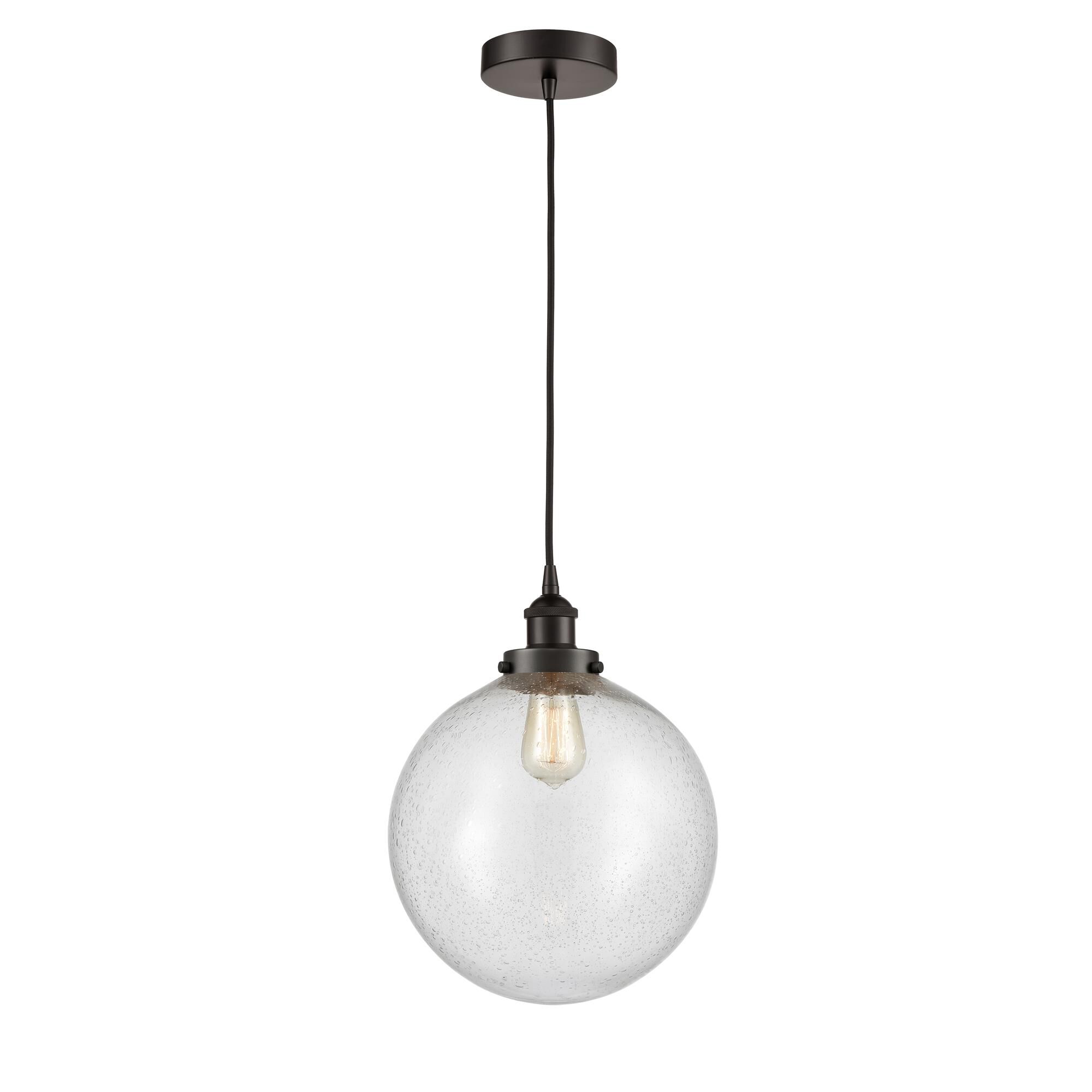 Shown in Oil Rubbed Bronze finish and Seedy Beacon glass