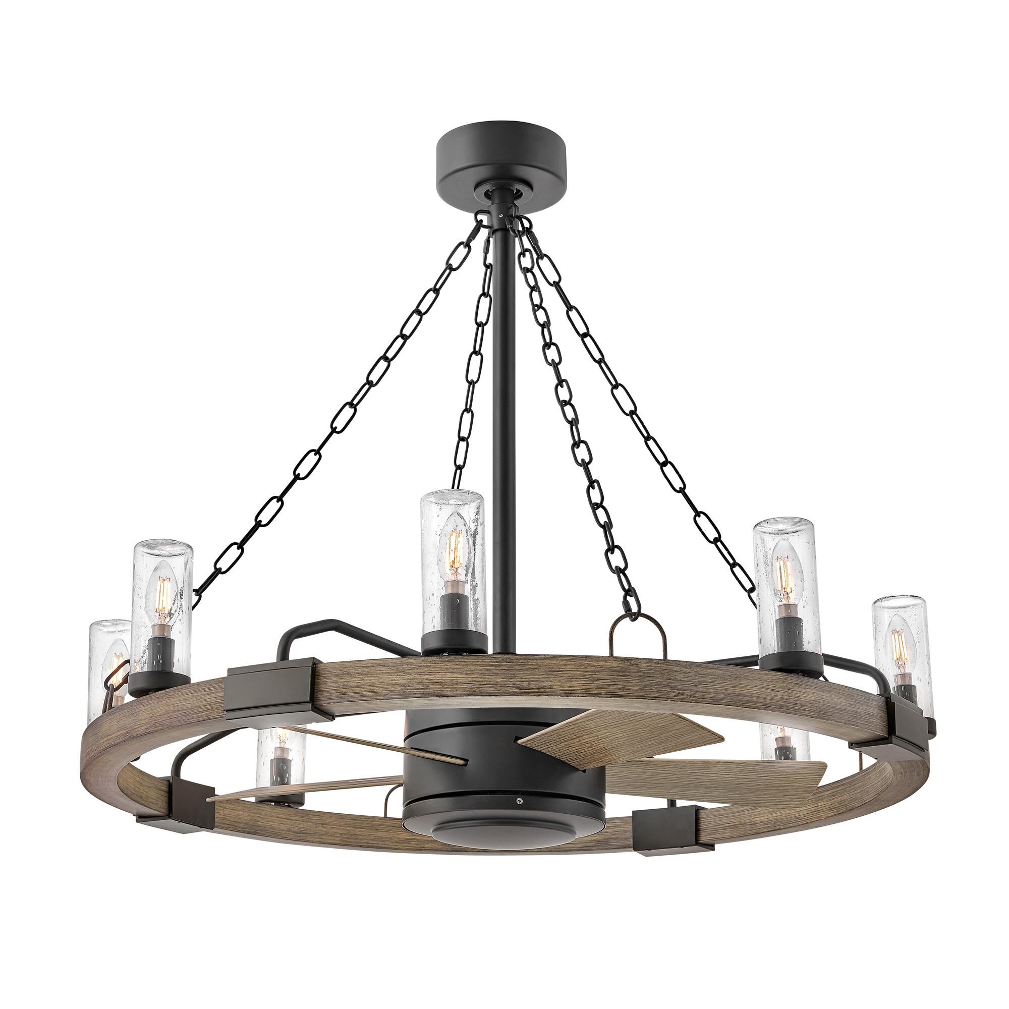 Shown in Matte Black finish and Clear Seedy glass